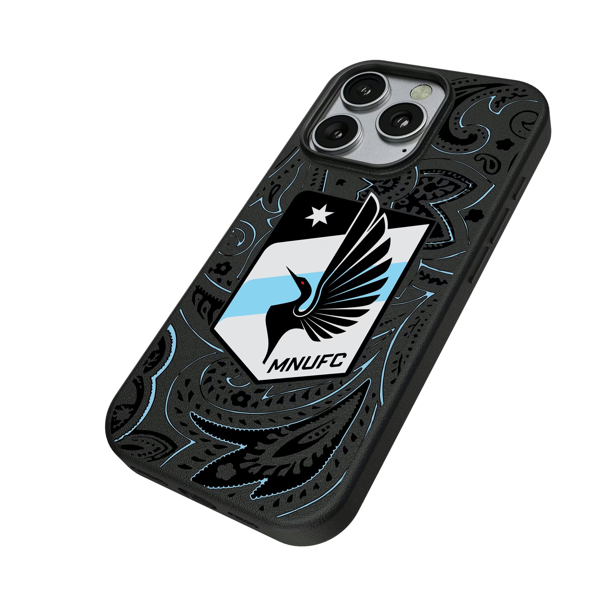 Minnesota United FC Paisley iPhone MagSafe Compatible Phone Case for Apple iPhone - Isometric View