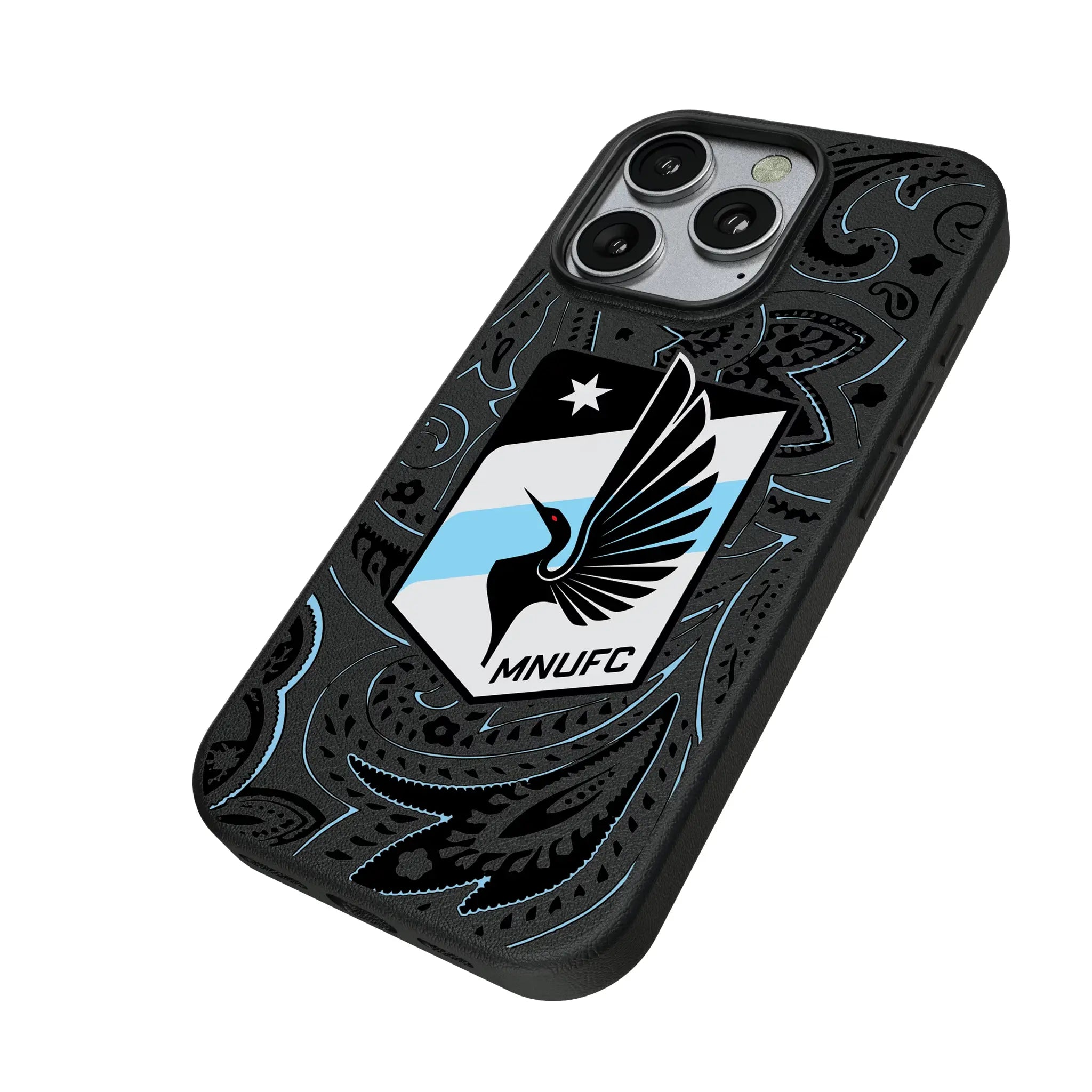 Minnesota United FC Paisley iPhone MagSafe Compatible Phone Case for Apple iPhone - Isometric View
