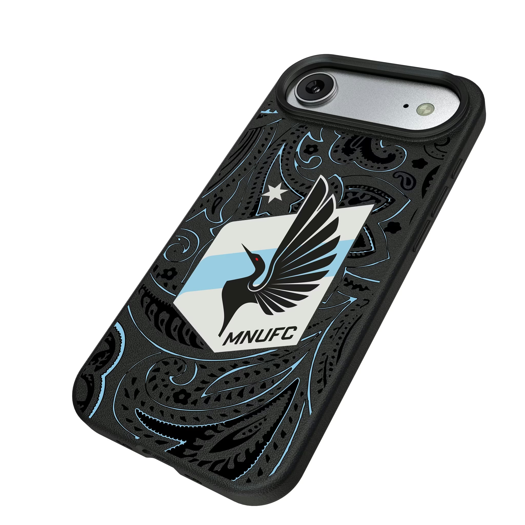 Minnesota United FC Paisley iPhone MagSafe Compatible Phone Case for Apple iPhone - Isometric View#Device_iPhone Air