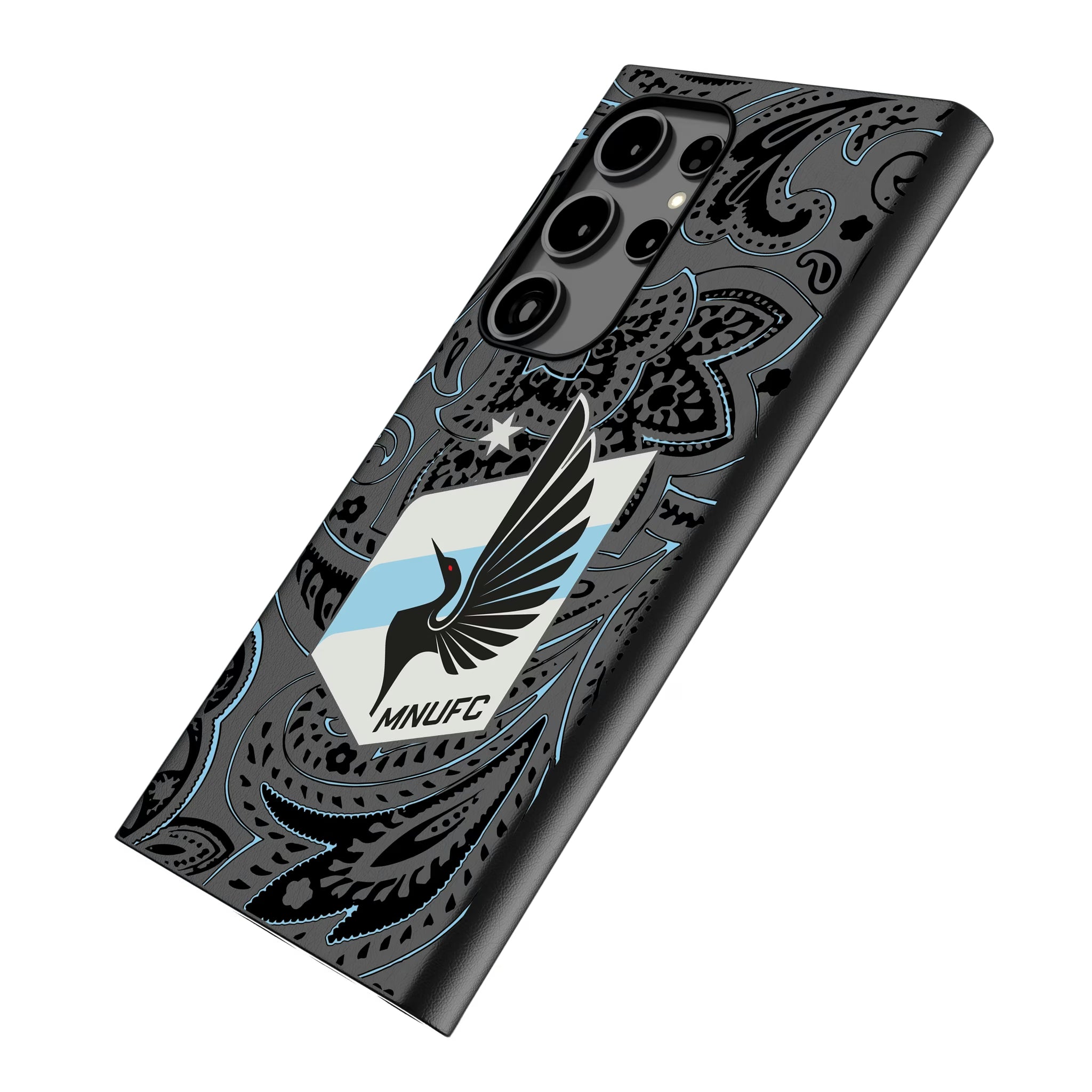 Minnesota United FC Paisley Galaxy MagSafe Compatible Phone Case for Samsung Galaxy - Isometric View