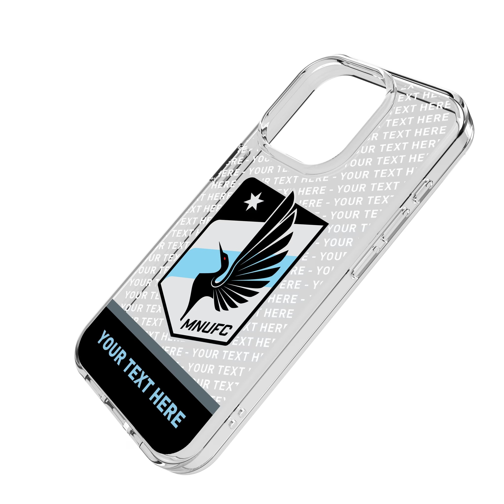 Minnesota United FC Personalized EndZone Plus iPhone Clear Phone Case for Apple iPhone - Isometric View