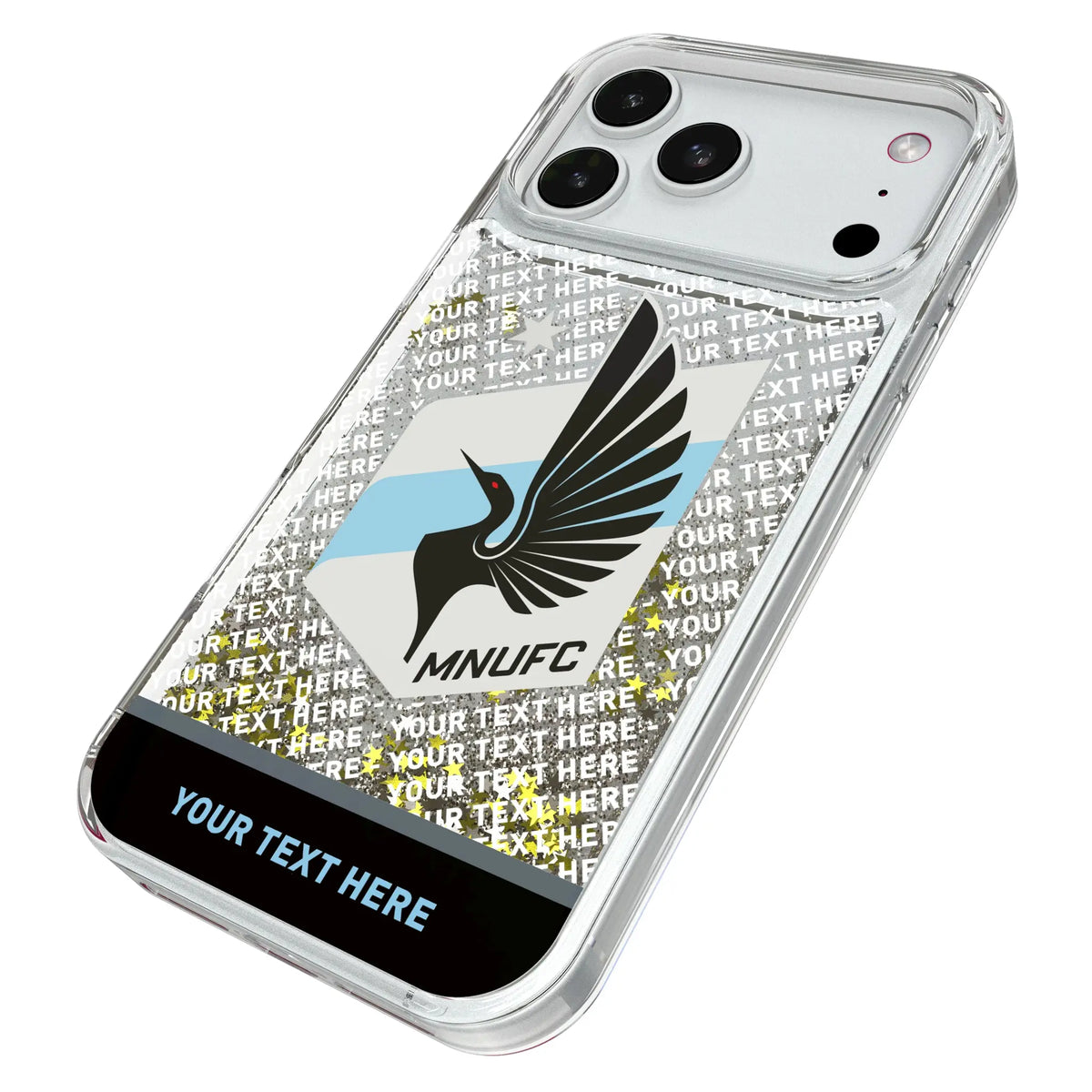 Minnesota United FC Personalized EndZone Plus iPhone Glitter Phone Case for Apple iPhone - Isometric View#Device_iPhone 18 Pro Max