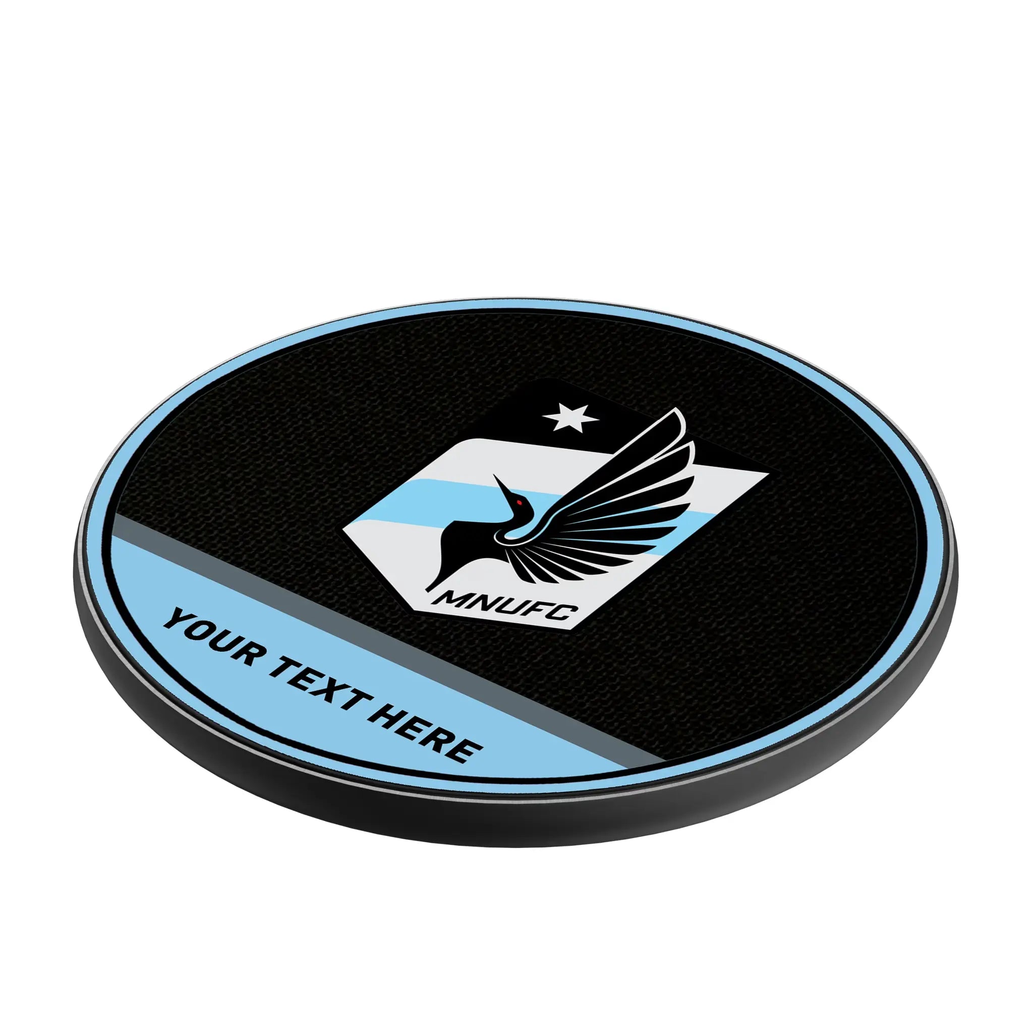 Minnesota United FC Personalized Endzone Solid 15-Watt Wireless Charger - Isometric View