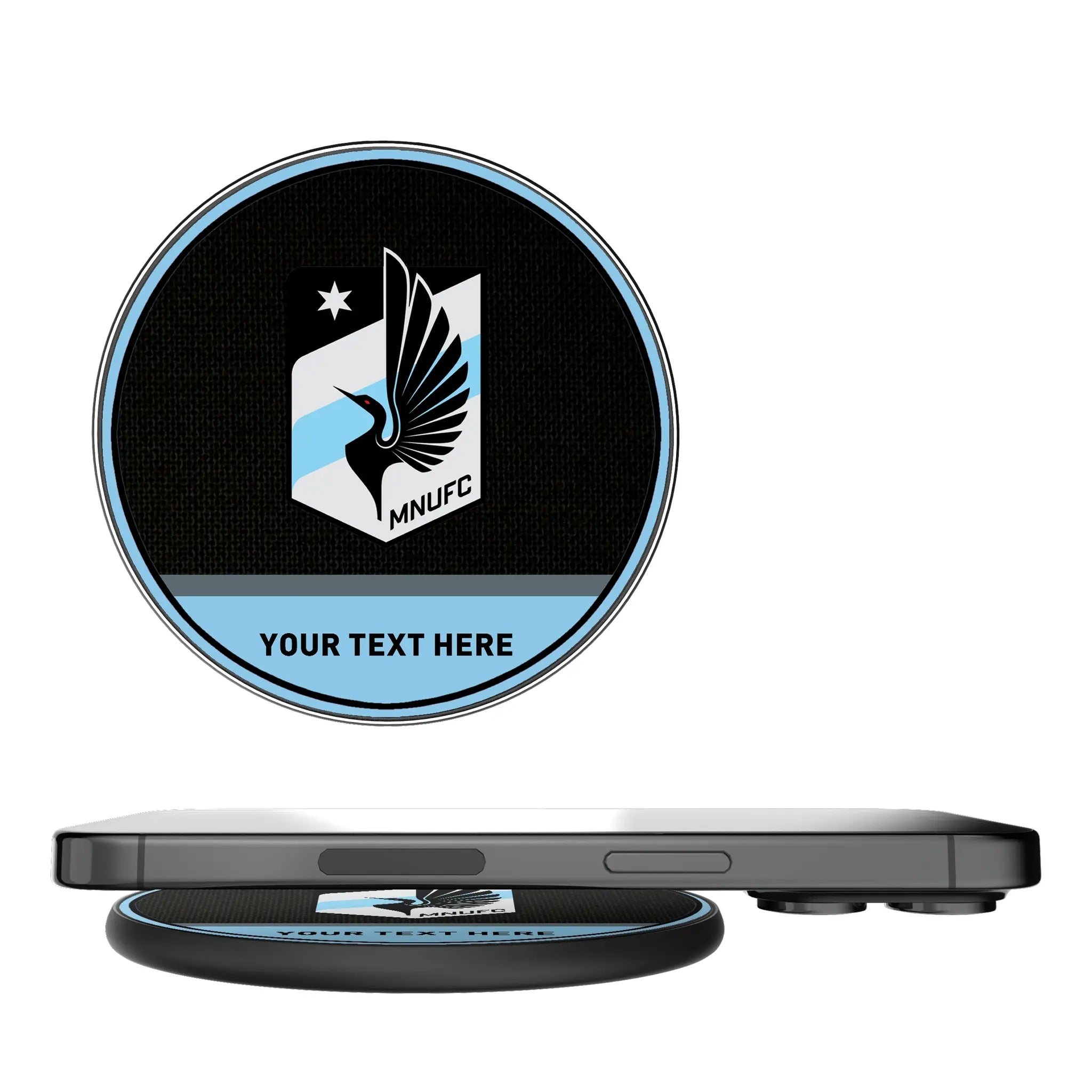 Minnesota United FC Personalized Endzone Solid 15-Watt Wireless Charger