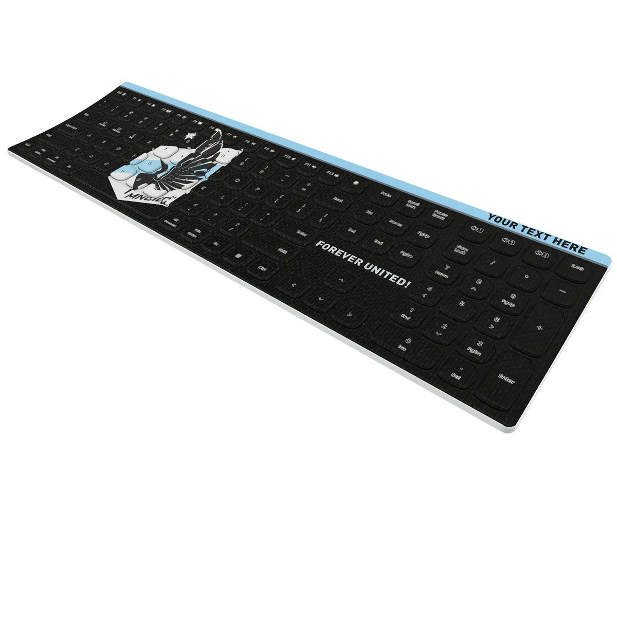 Minnesota United FC Personalized Endzone Solid KKB605 Curved Wireless Keyboard - Isometric View