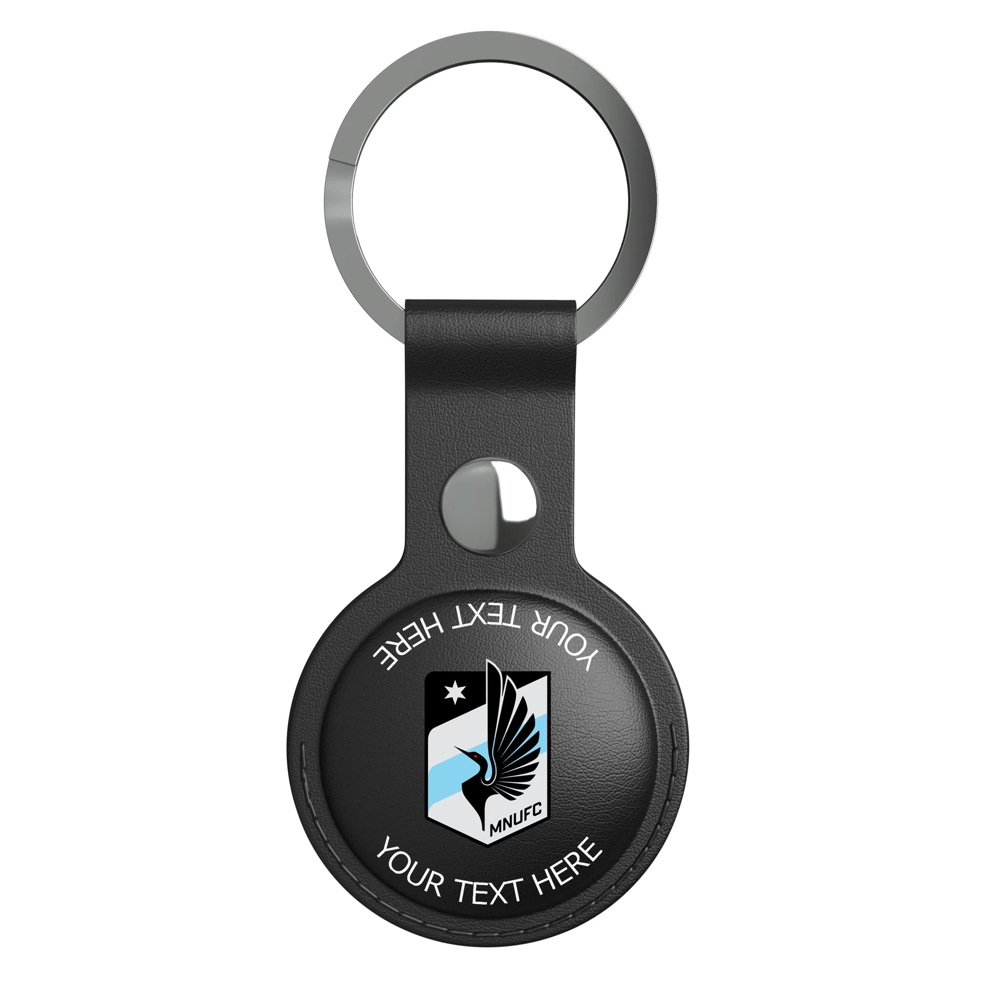 Minnesota United FC Personalized Insignia AirTag Black Airtag Holder