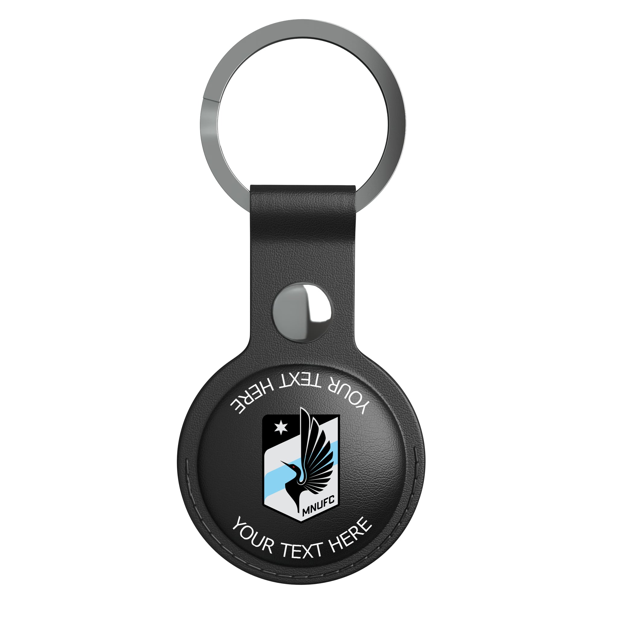 Minnesota United FC Personalized Insignia AirTag Black Airtag Holder