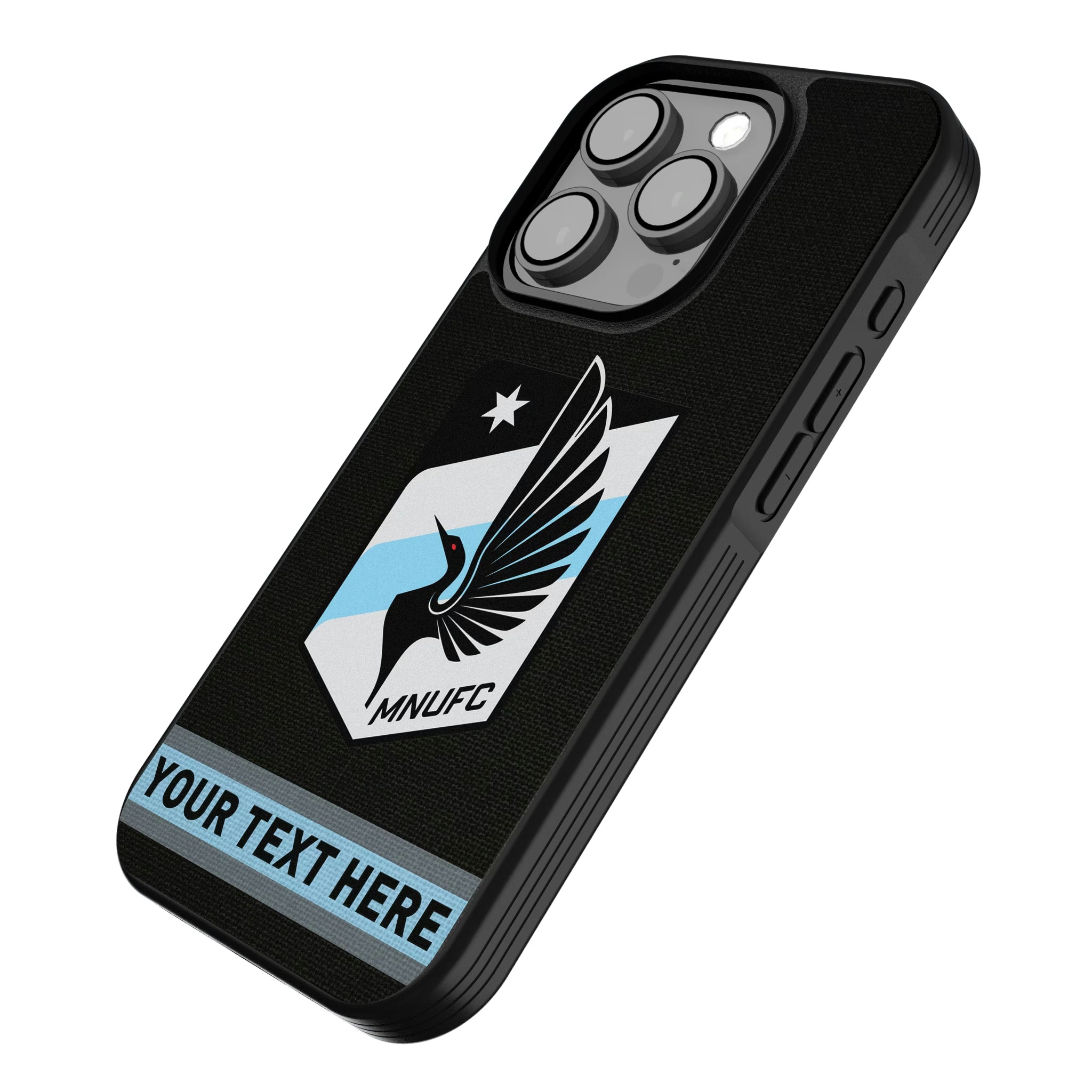 Minnesota United FC Personalized Stripe iPhone Bump Phone Case for Apple iPhone - Isometric View