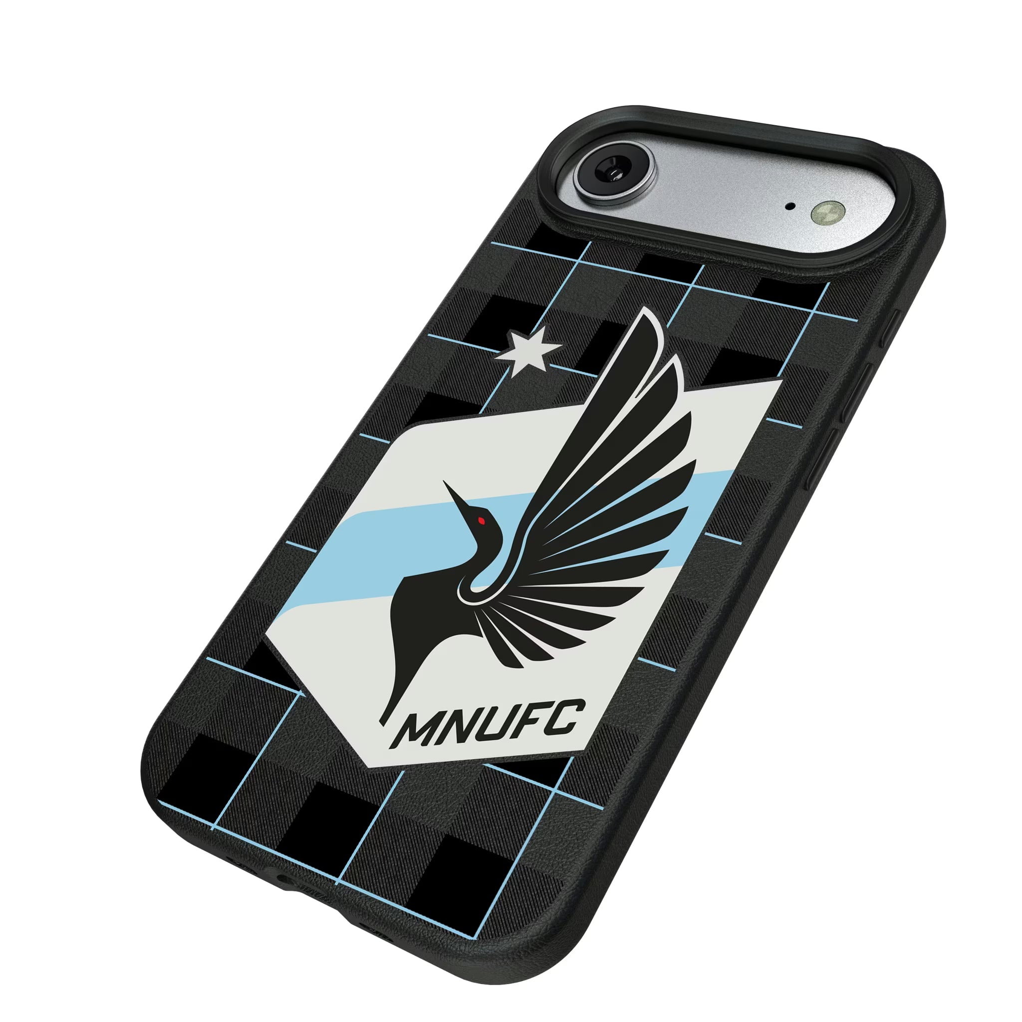 Minnesota United FC Plaid iPhone MagSafe Compatible Phone Case for Apple iPhone - Isometric View#Device_iPhone Air