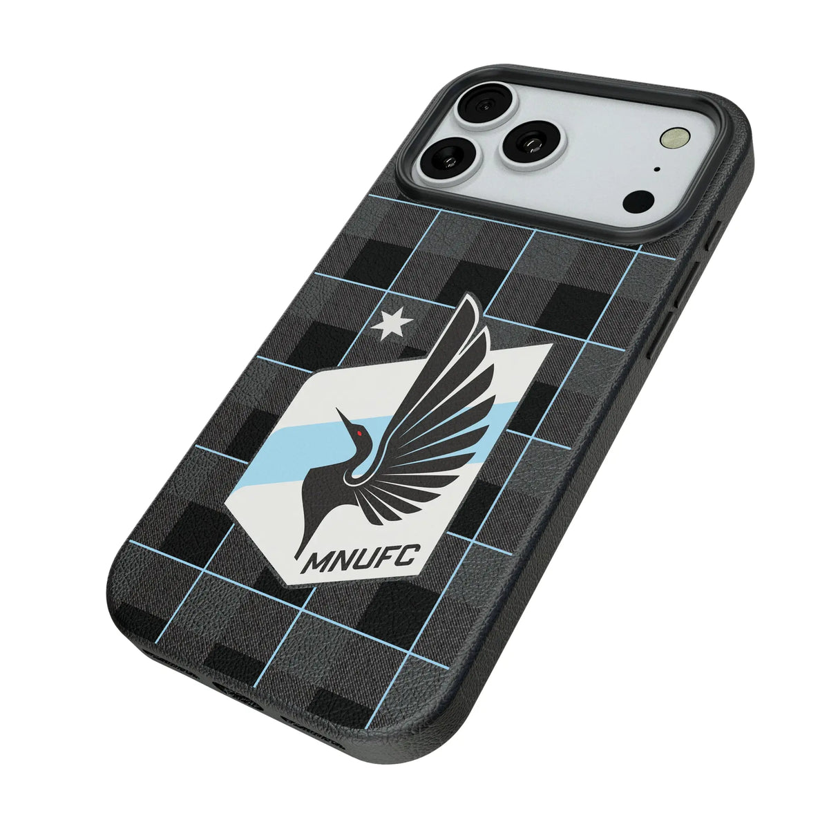 Minnesota United FC Plaid iPhone MagSafe Compatible Phone Case for Apple iPhone - Isometric View#Device_iPhone 18 Pro Max