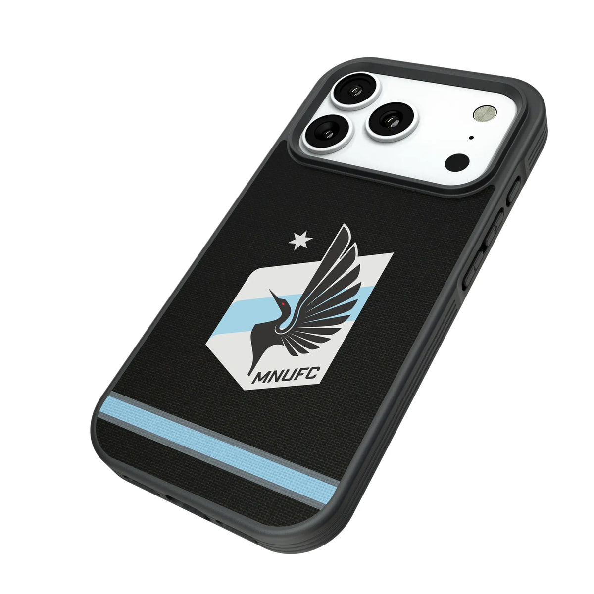 Minnesota United FC Stripe iPhone Bump Phone Case for Apple iPhone - Isometric View#Device_iPhone 18 Pro