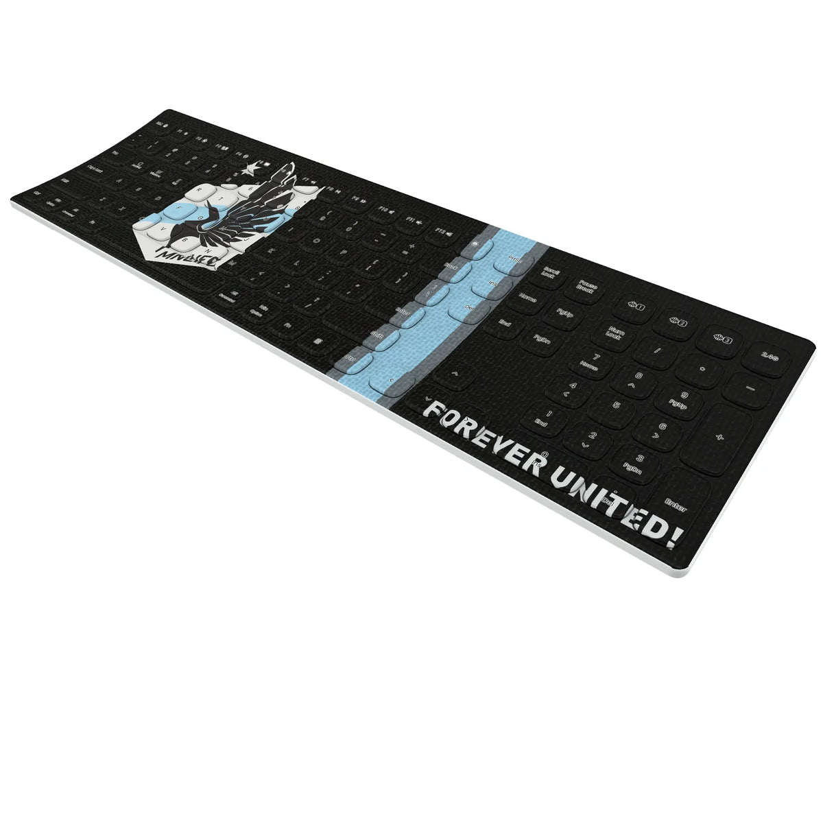 Minnesota United FC Stripe KKB605 Curved Wireless Keyboard - Isometric View