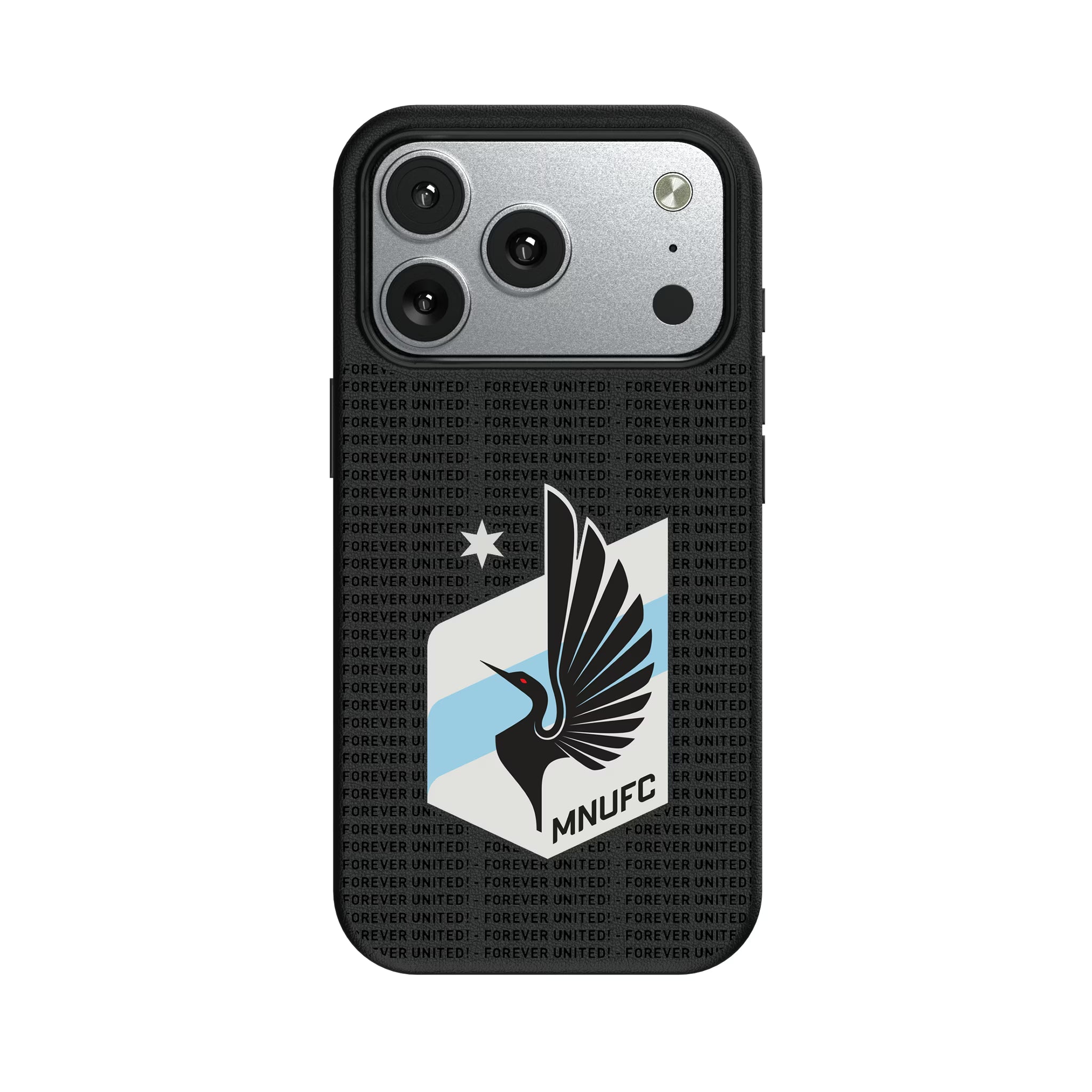 Minnesota United FC Text Backdrop iPhone MagSafe Compatible Phone Case for Apple iPhone#Device_iPhone 17 Pro