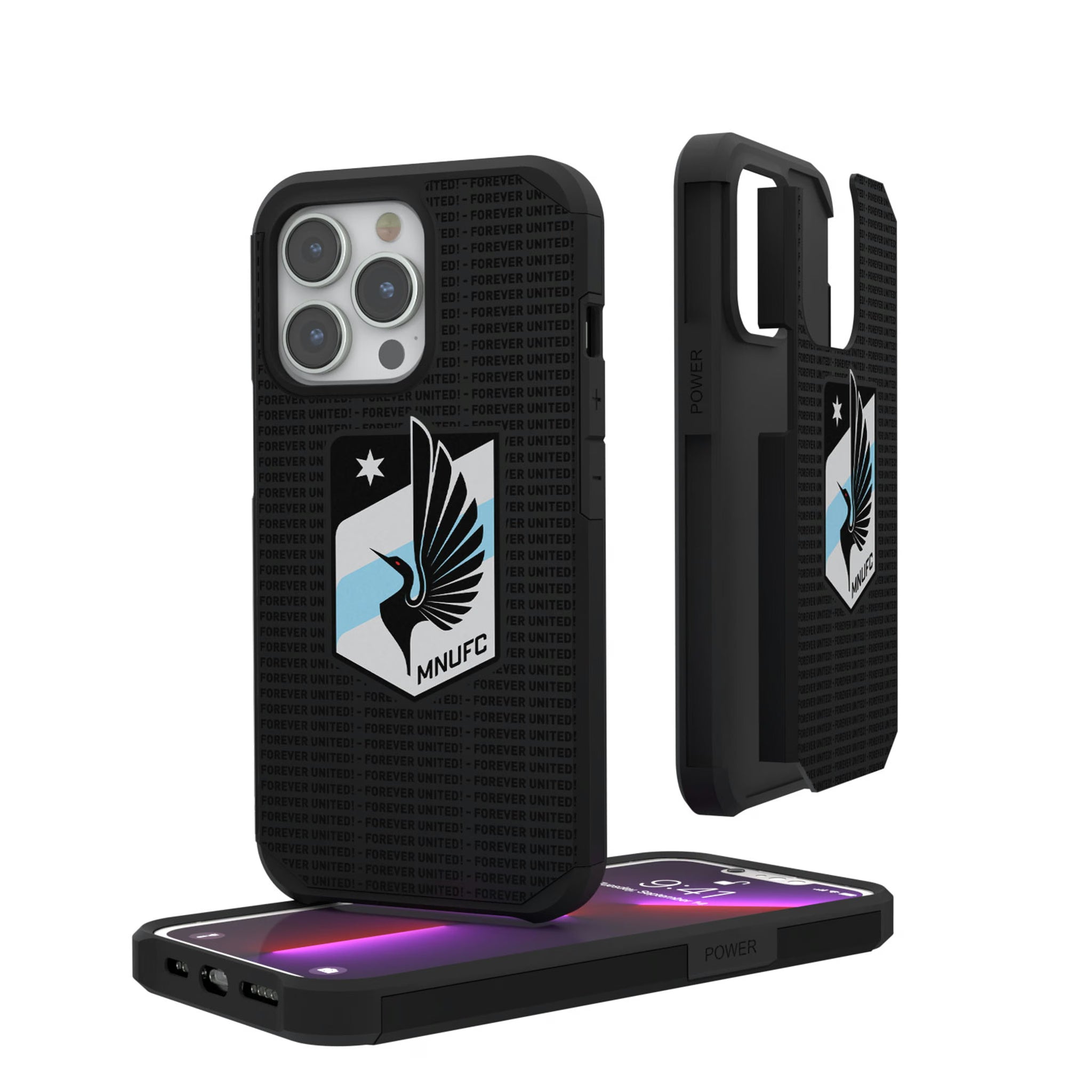 Minnesota United FC Text Backdrop iPhone Rugged Phone Case for Apple iPhone