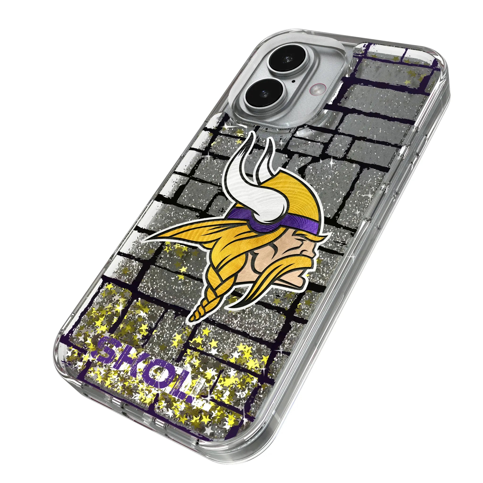 Minnesota Vikings Brick iPhone Glitter Phone Case for Apple iPhone - Isometric View