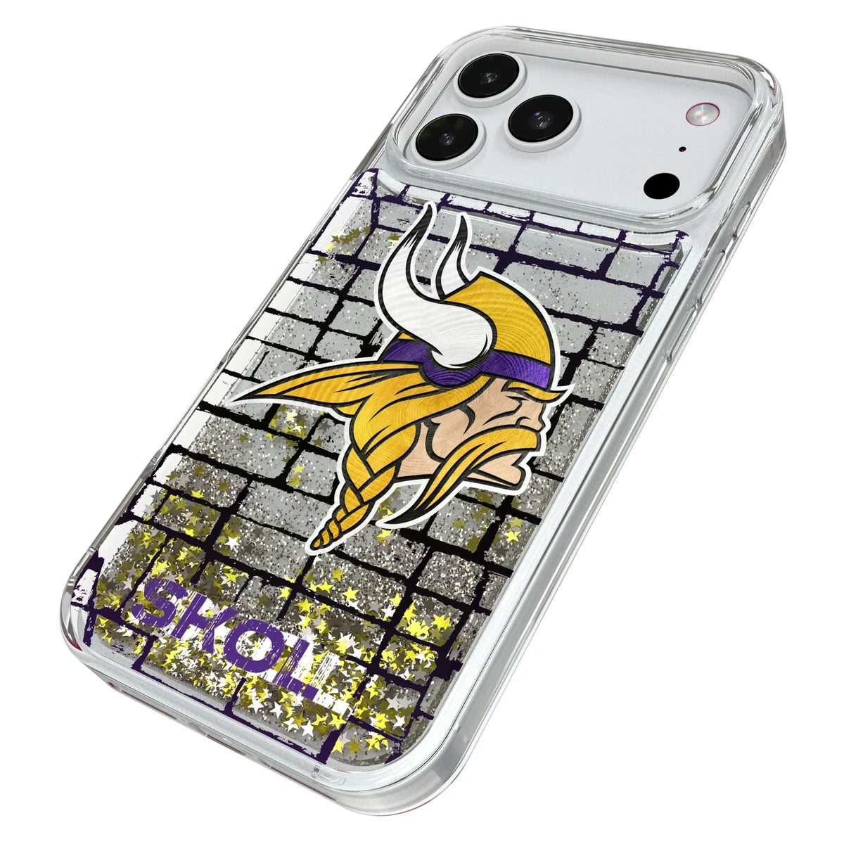 Minnesota Vikings Brick iPhone Glitter Phone Case for Apple iPhone - Isometric View#Device_iPhone 18 Pro Max