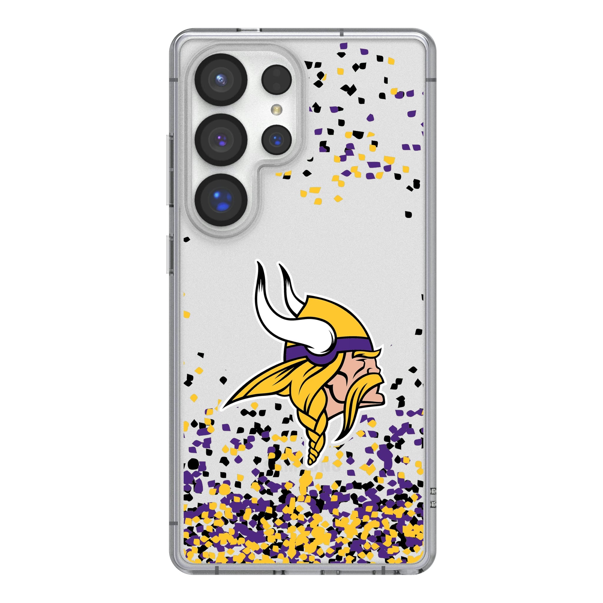 Minnesota Vikings Confetti Galaxy Clear Phone Case for Samsung Galaxy