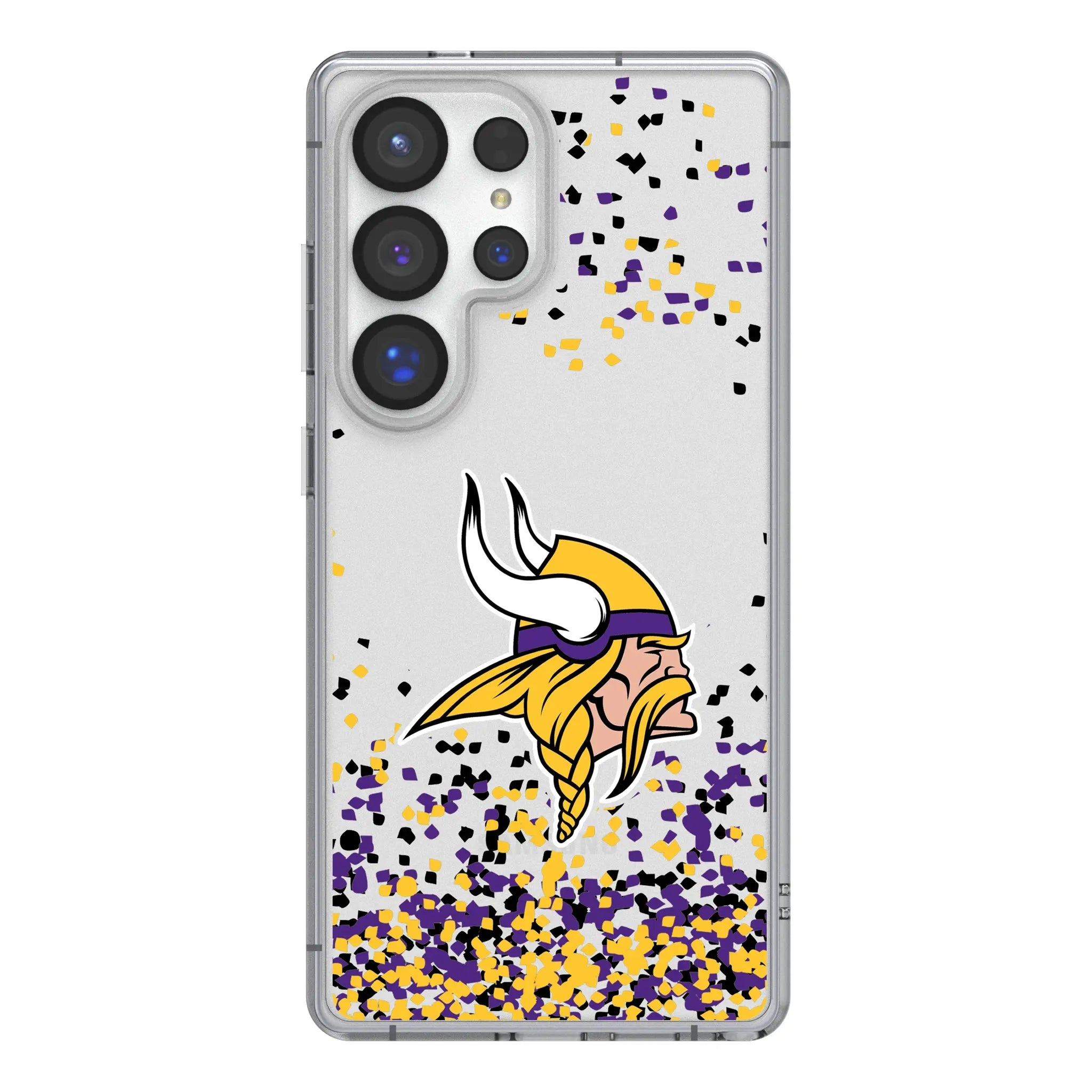 Minnesota Vikings Confetti Galaxy Clear Phone Case for Samsung Galaxy#Device_Galaxy S25 Ultra