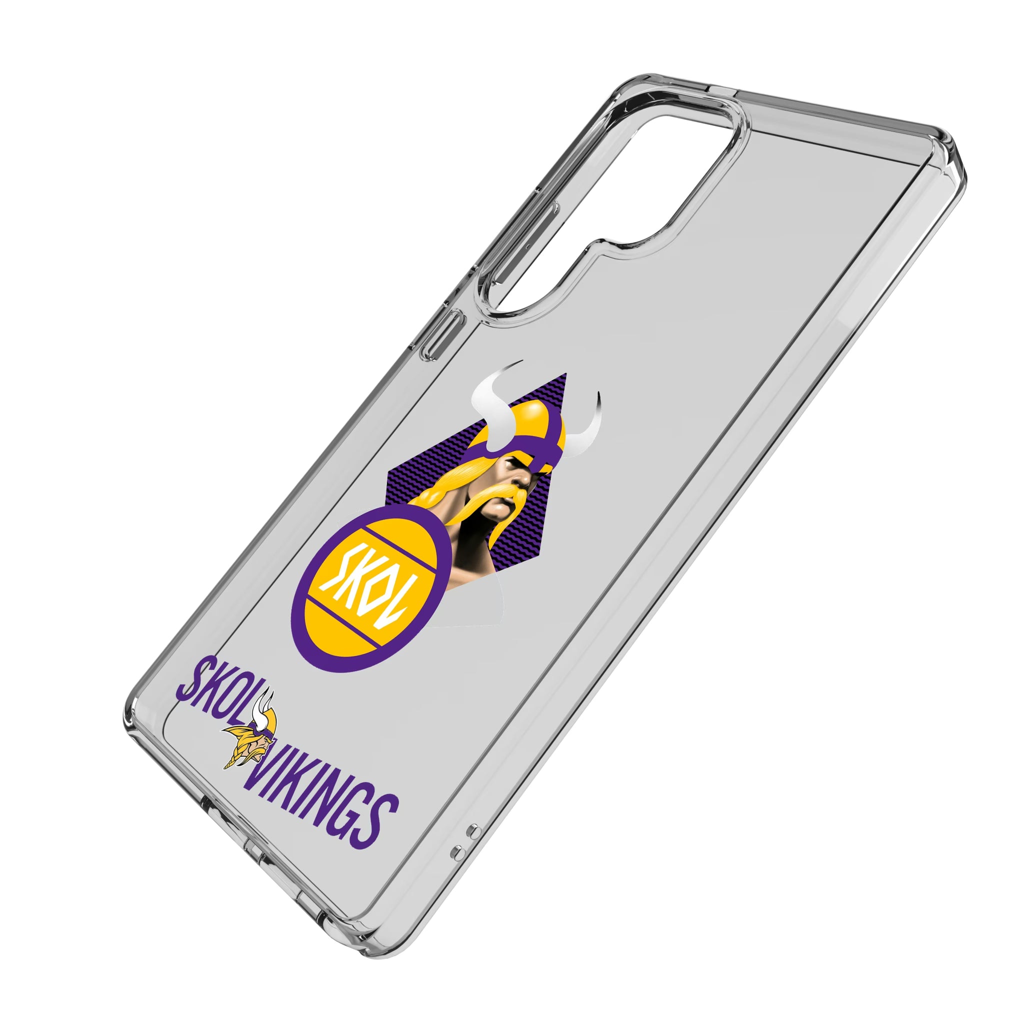 Minnesota Vikings Deco Galaxy Clear Phone Case for Samsung Galaxy - Isometric View