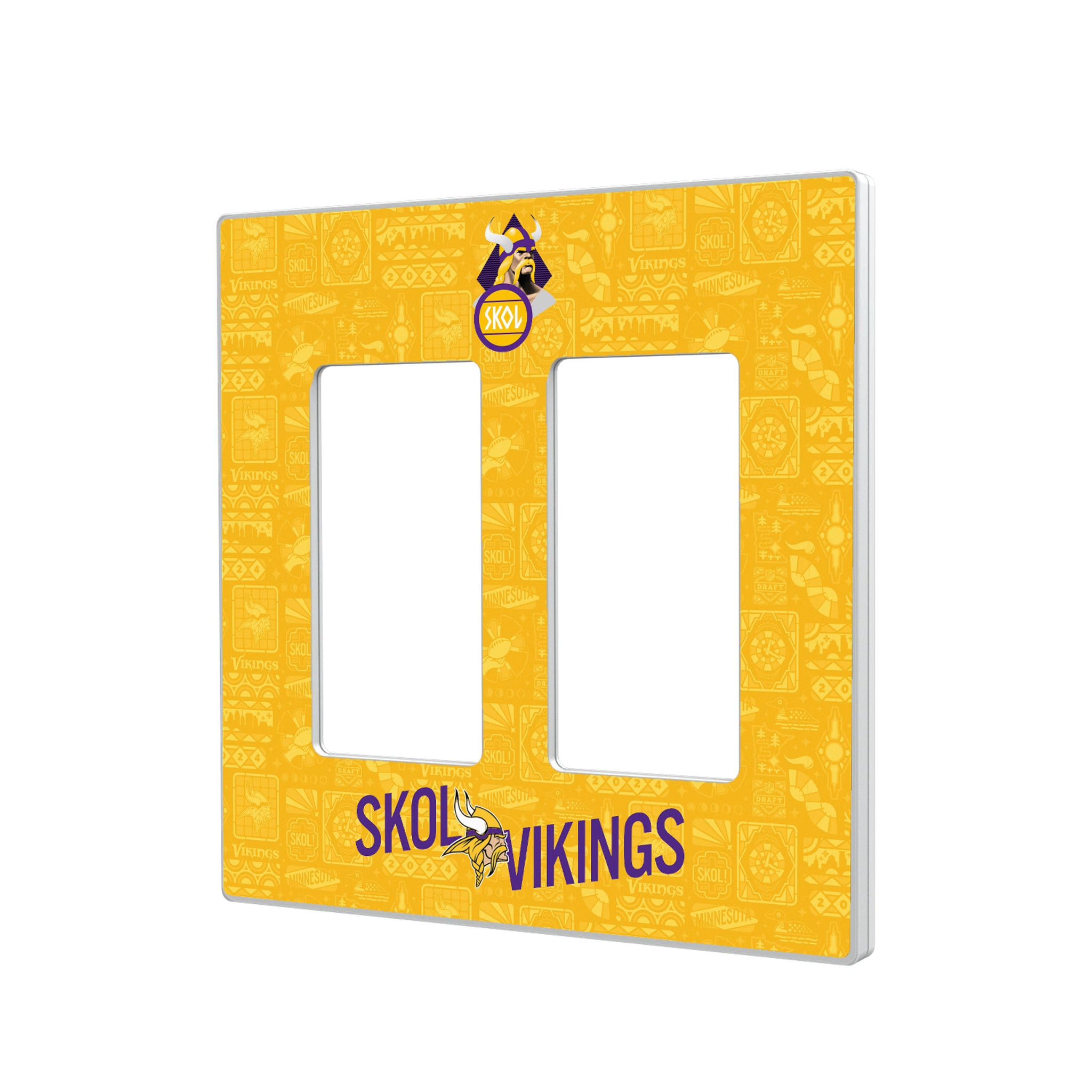 Minnesota Vikings Deco Hidden-Screw Light Switch Plate#Style_Double Rocker