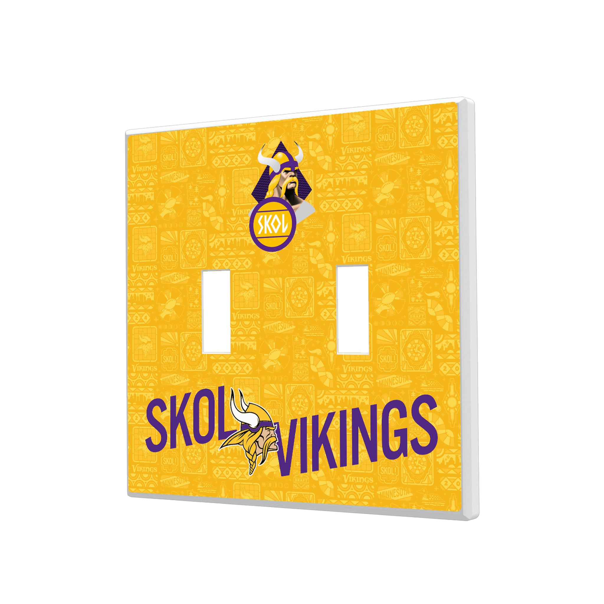 Minnesota Vikings Deco Hidden-Screw Light Switch Plate#Style_Double Toggle