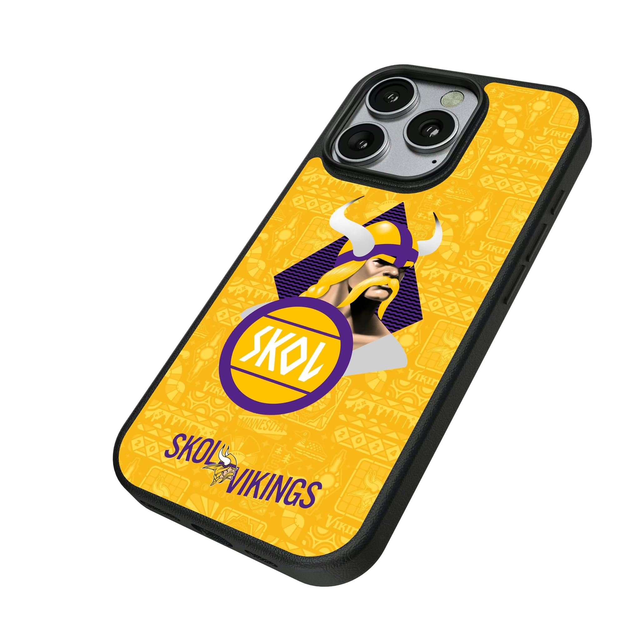 Minnesota Vikings Deco iPhone MagSafe Compatible Phone Case for Apple iPhone - Isometric View