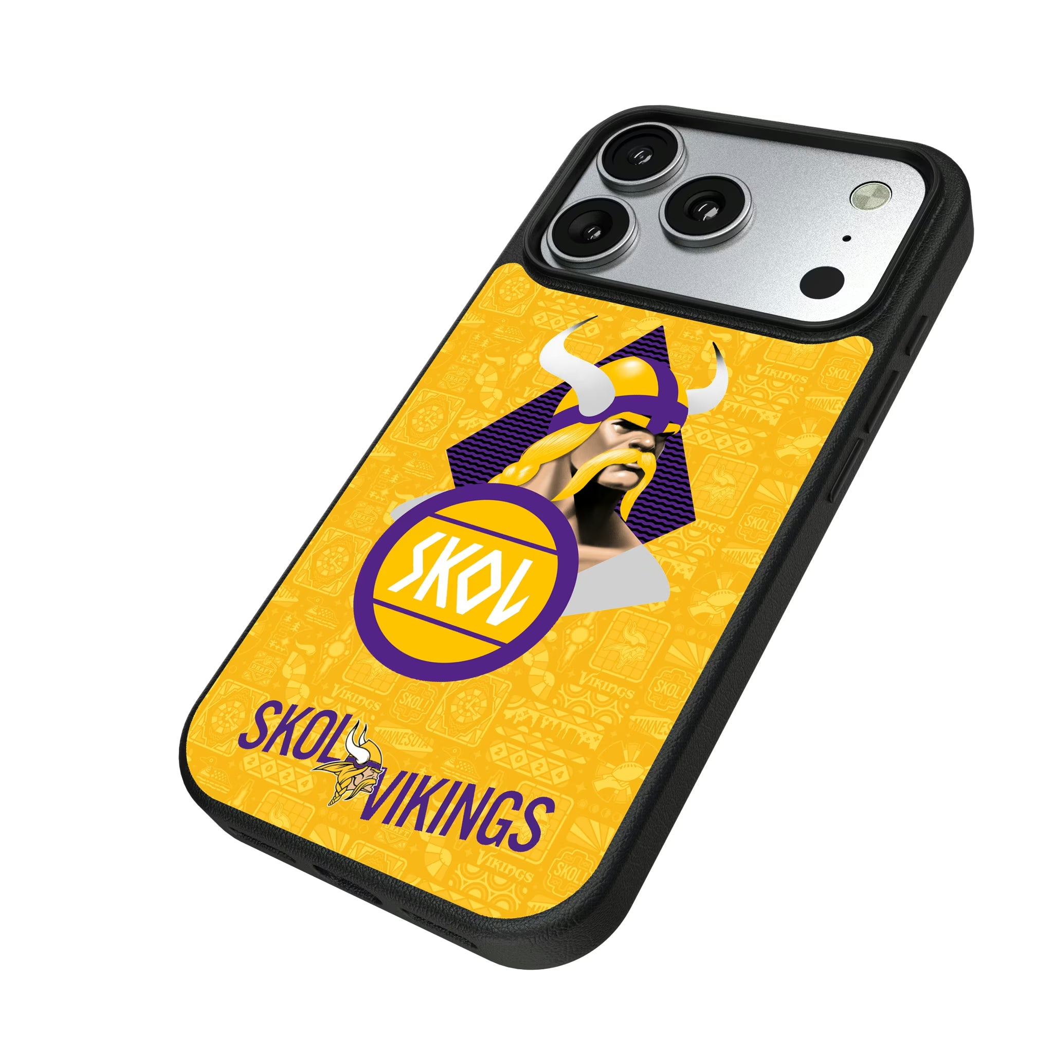 Minnesota Vikings Deco iPhone MagSafe Compatible Phone Case for Apple iPhone - Isometric View#Device_iPhone 17 Pro