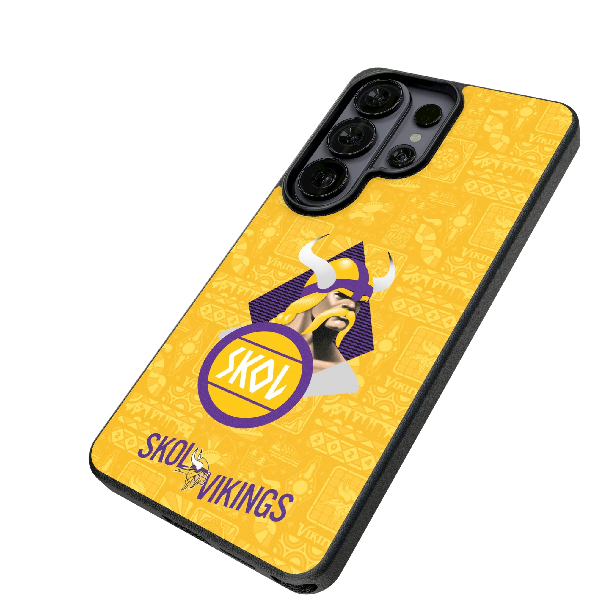 Minnesota Vikings Deco Galaxy MagSafe Compatible Phone Case for Samsung Galaxy - Isometric View