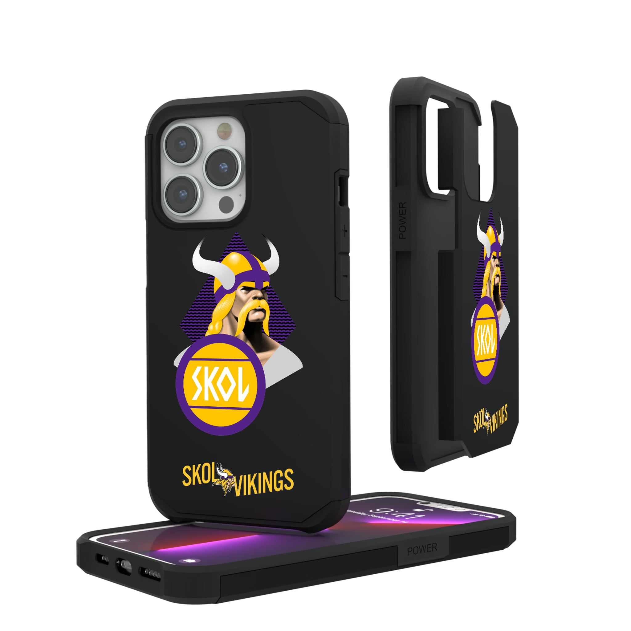 Minnesota Vikings Deco iPhone Rugged Phone Case for Apple iPhone#Device_iPhone 13 Pro