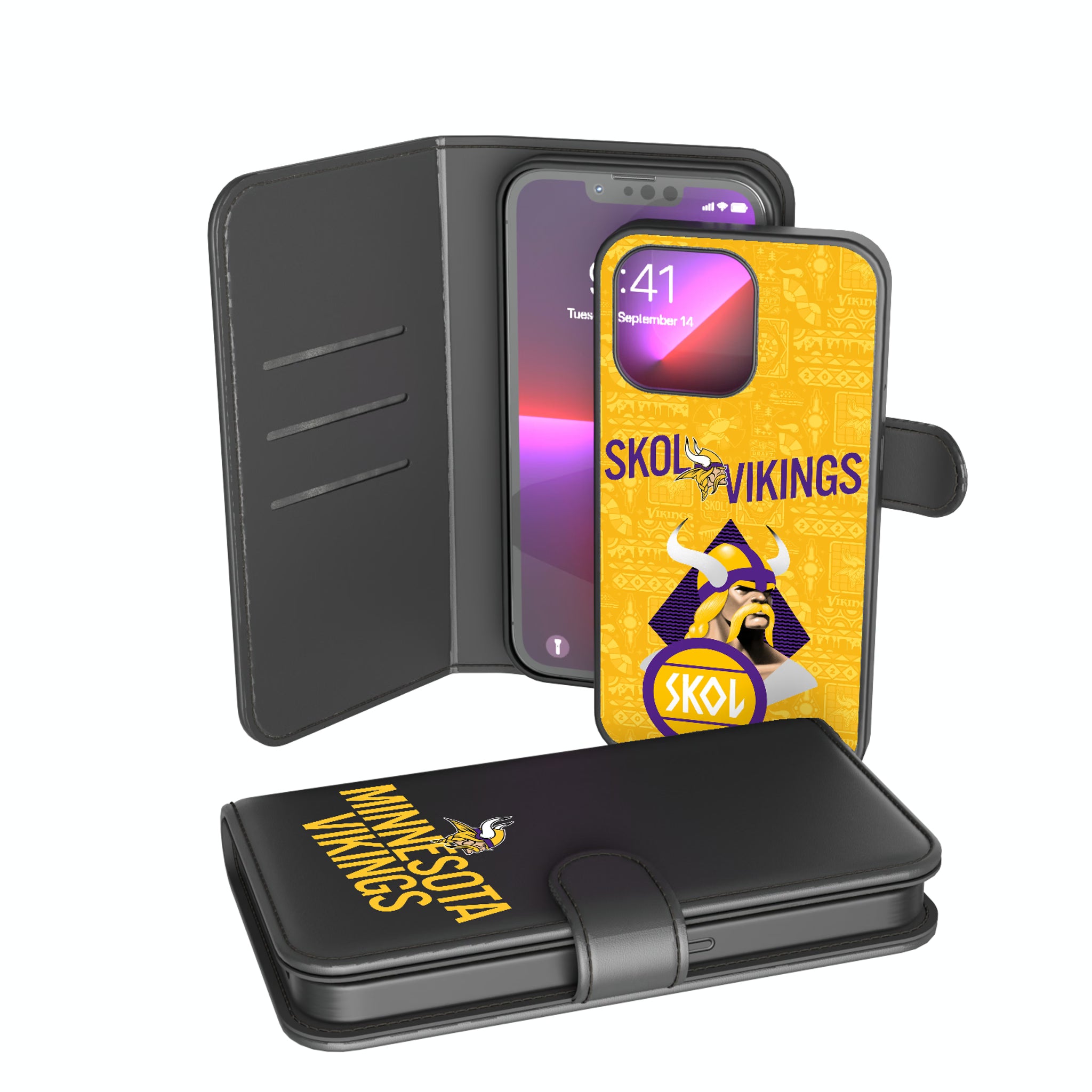 Minnesota Vikings Deco iPhone Wallet Phone Case for Apple iPhone