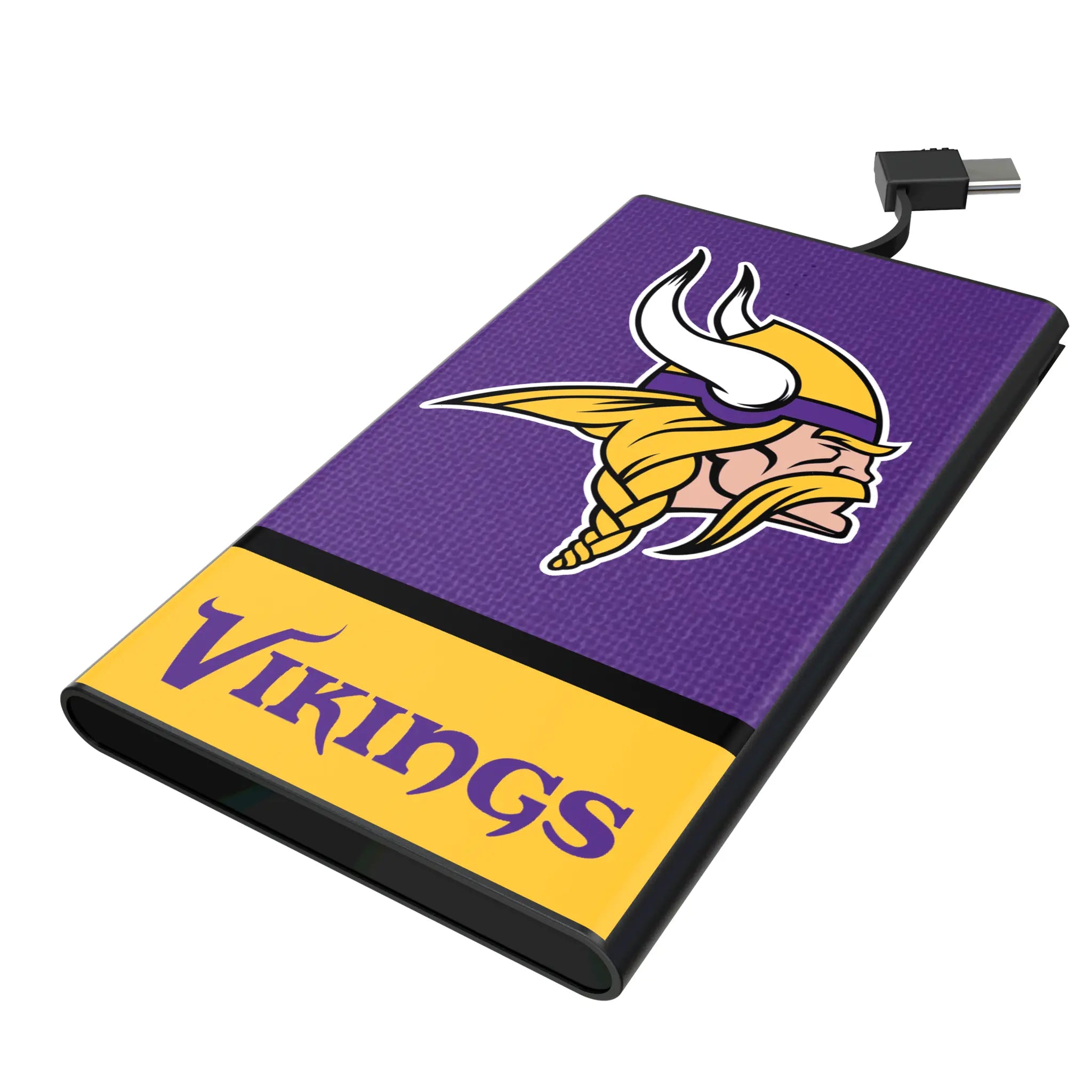 Minnesota Vikings Endzone Solid 5000mAh Flat Power Bank