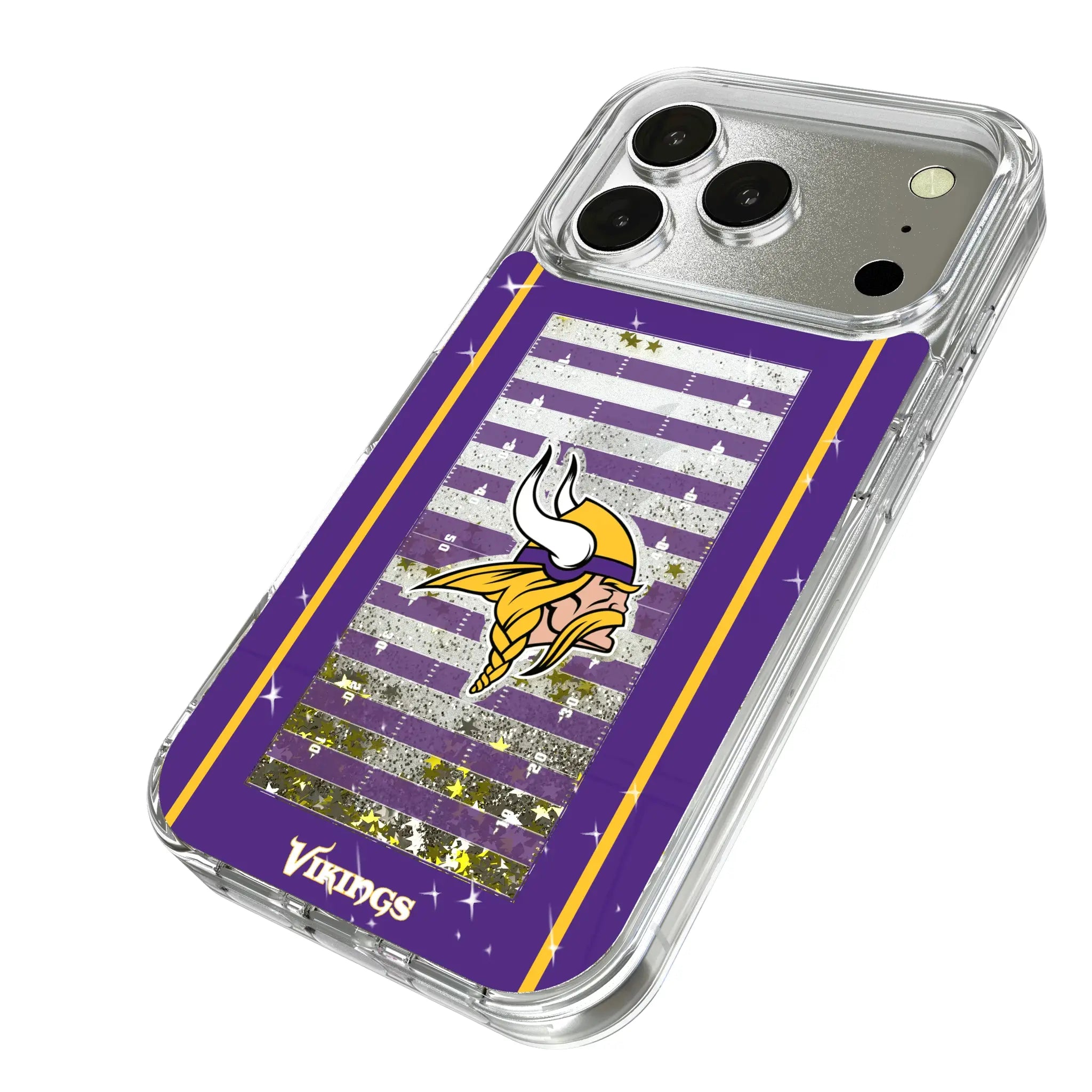 Minnesota Vikings Field iPhone Glitter Phone Case for Apple iPhone - Isometric View
