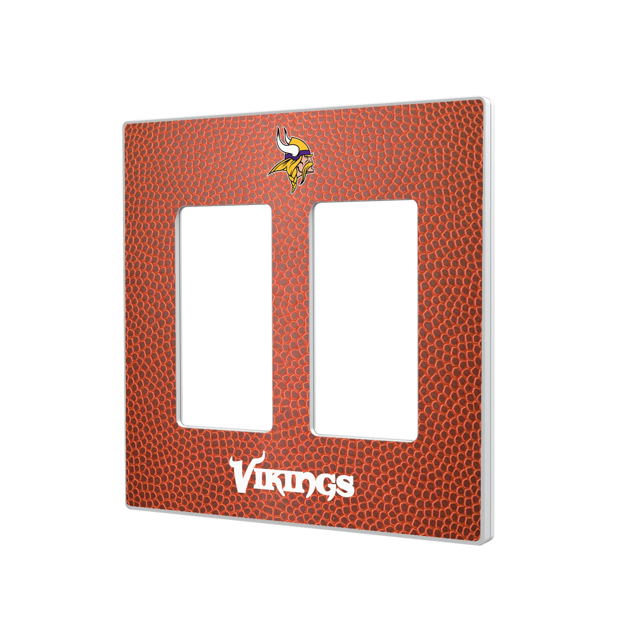 Minnesota Vikings Football Hidden-Screw Light Switch Plate#Style_Double Rocker