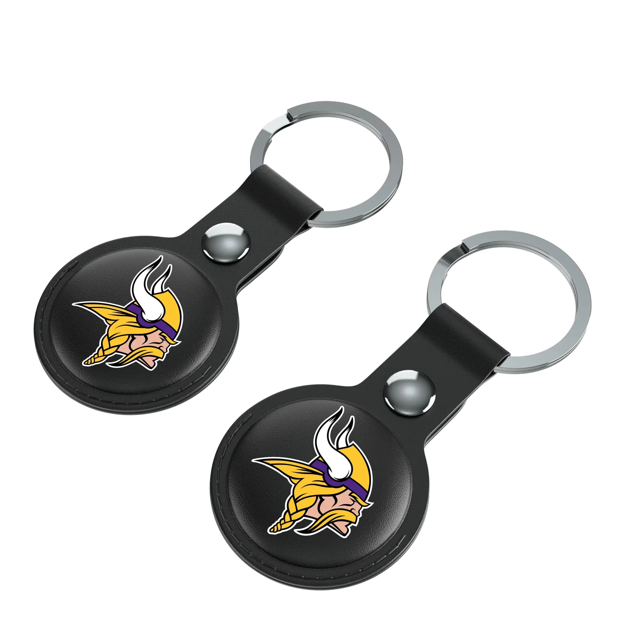 Minnesota Vikings Insignia AirTag Black Airtag Holder 2-Pack - Isometric View