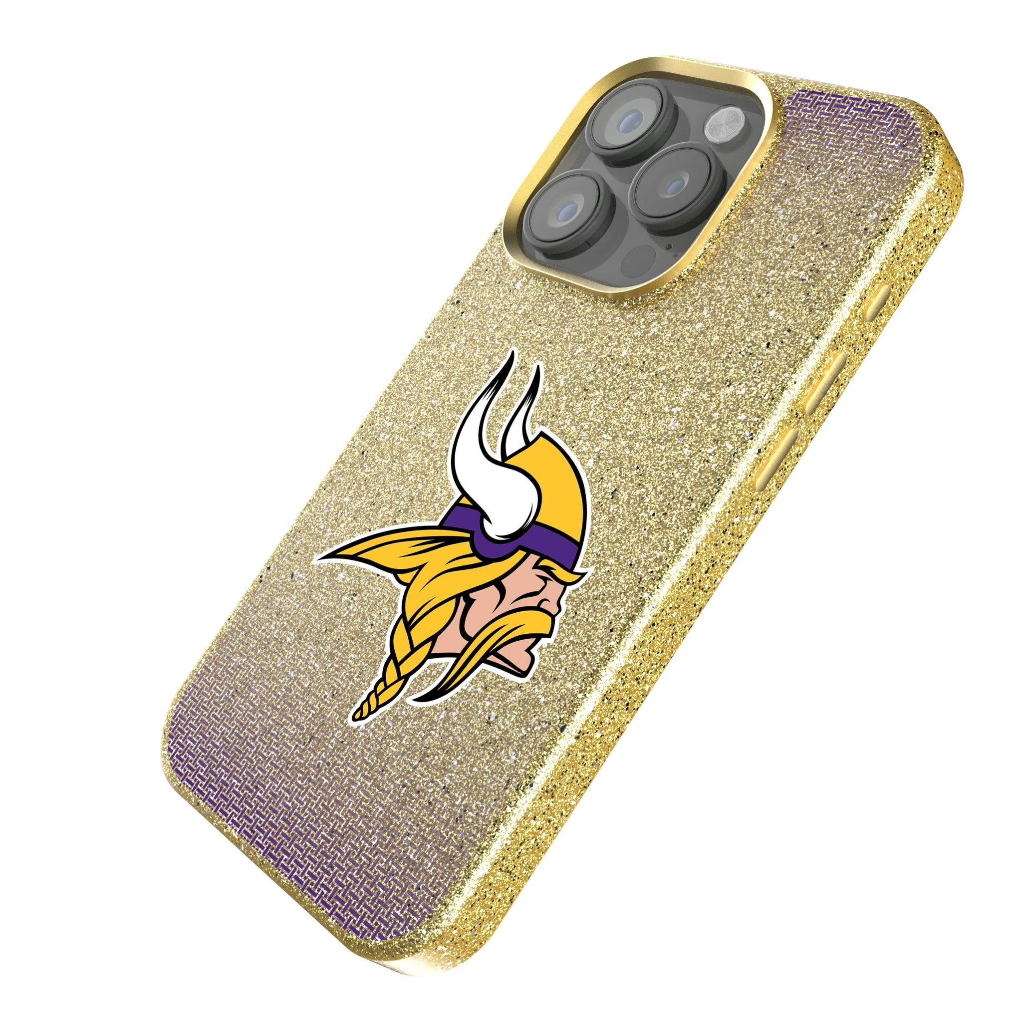 Minnesota Vikings Linen iPhone Bling Phone Case for Apple iPhone - Isometric View