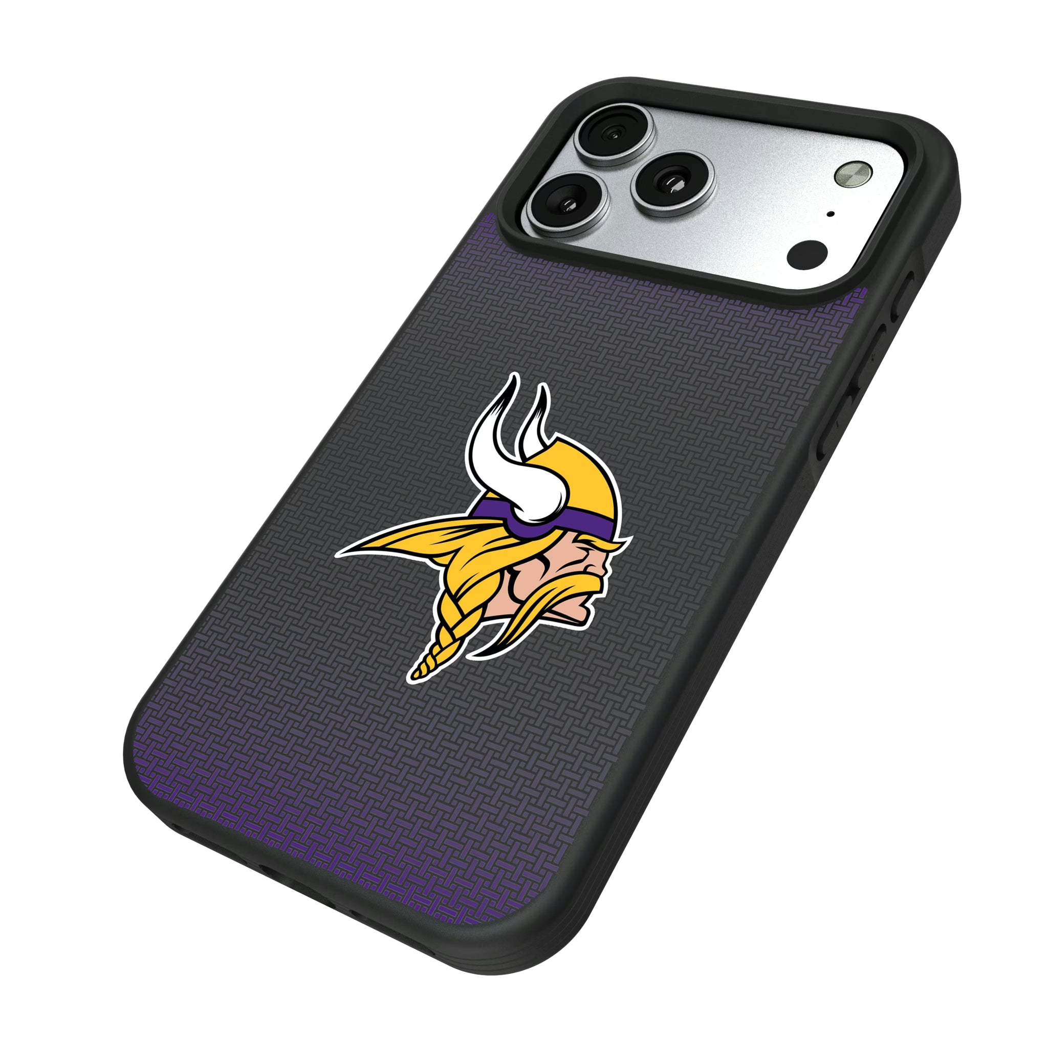 Minnesota Vikings Linen iPhone Bump Phone Case for Apple iPhone - Isometric View#Device_iPhone 17 Pro Max