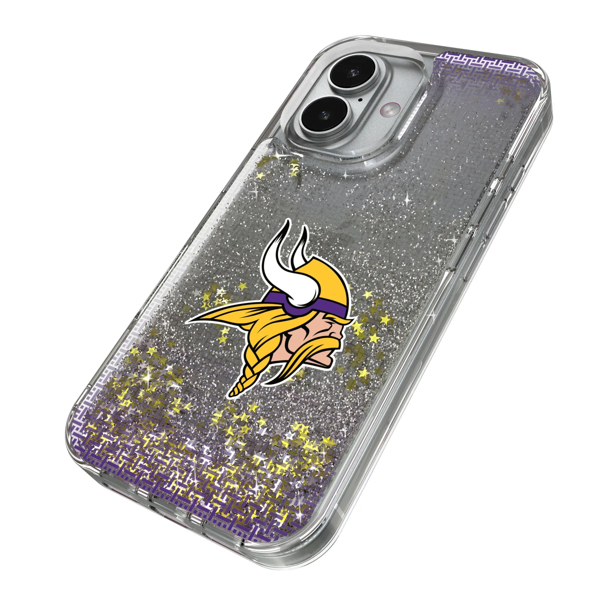 Minnesota Vikings Linen iPhone Glitter Phone Case for Apple iPhone - Isometric View