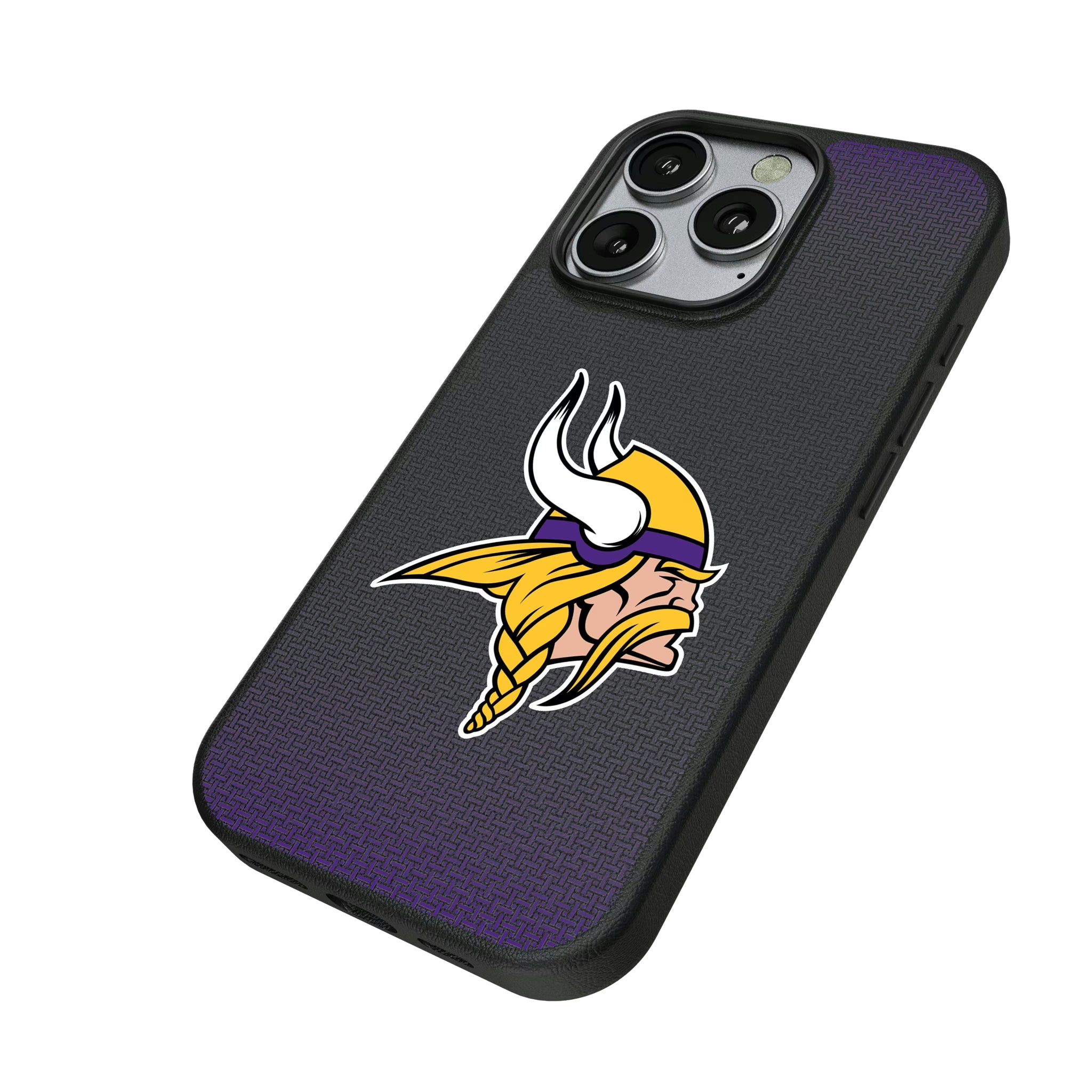 Minnesota Vikings Linen iPhone MagSafe Compatible Phone Case for Apple iPhone - Isometric View