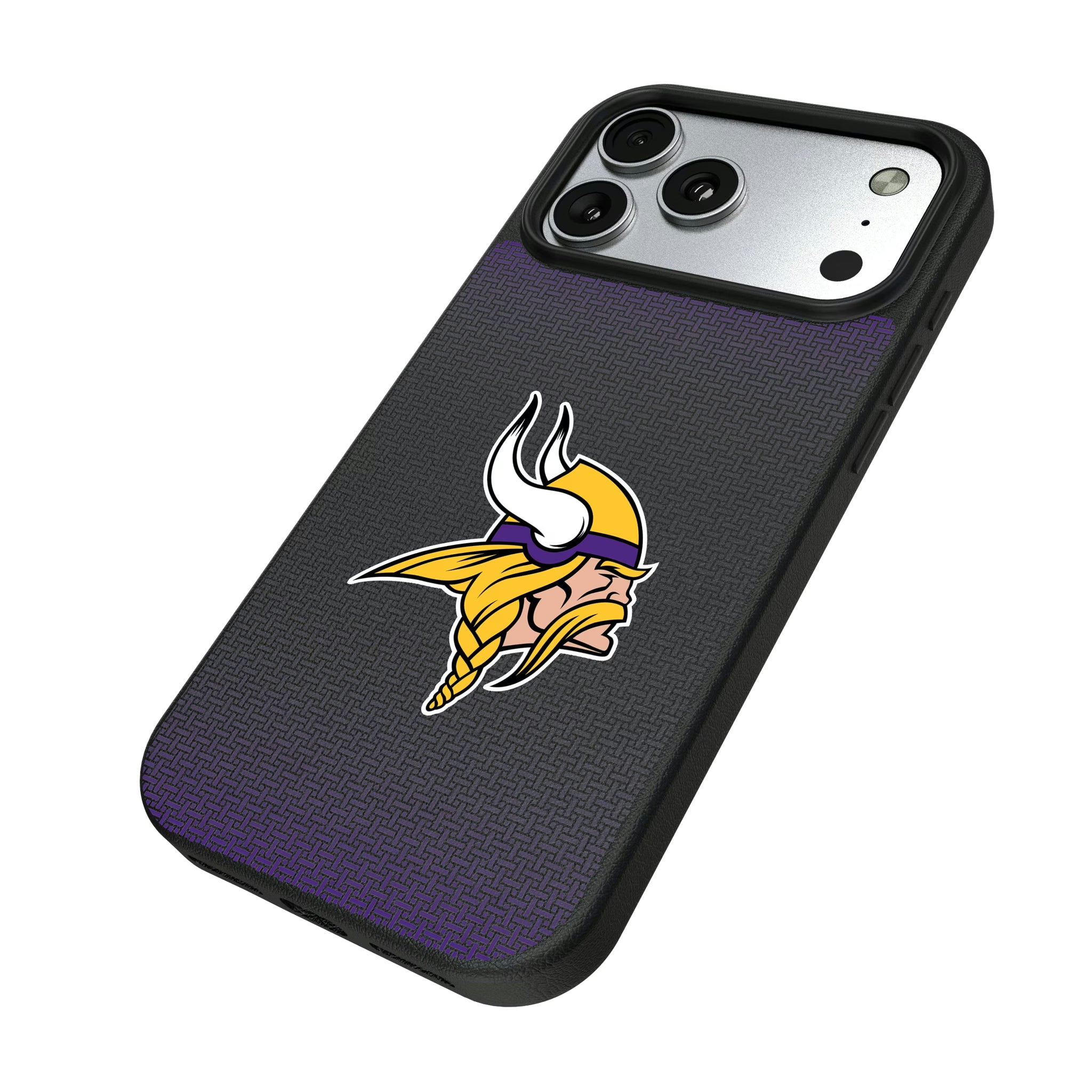 Minnesota Vikings Linen iPhone MagSafe Compatible Phone Case for Apple iPhone - Isometric View#Device_iPhone 17 Pro Max