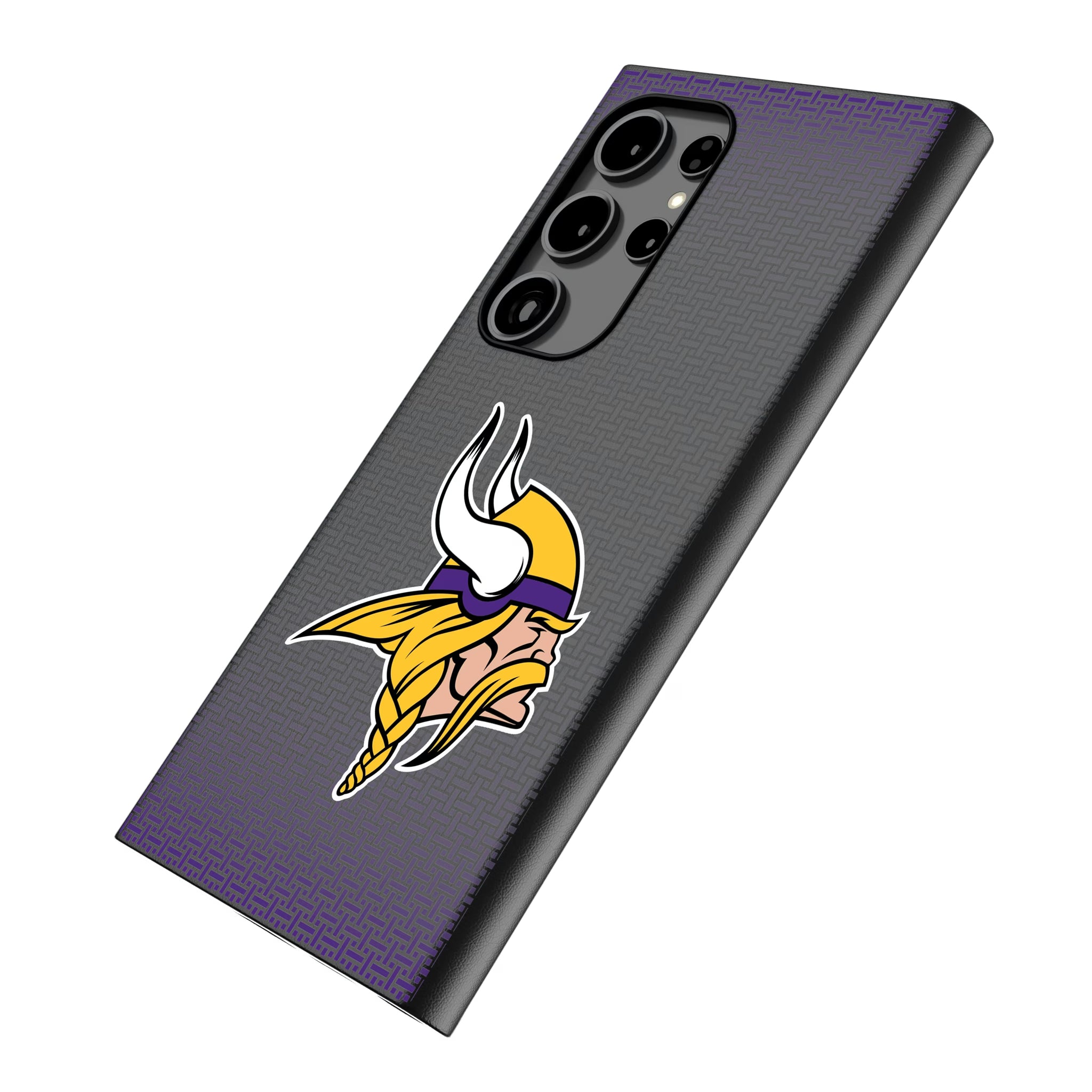 Minnesota Vikings Linen Galaxy MagSafe Compatible Phone Case for Samsung Galaxy - Isometric View