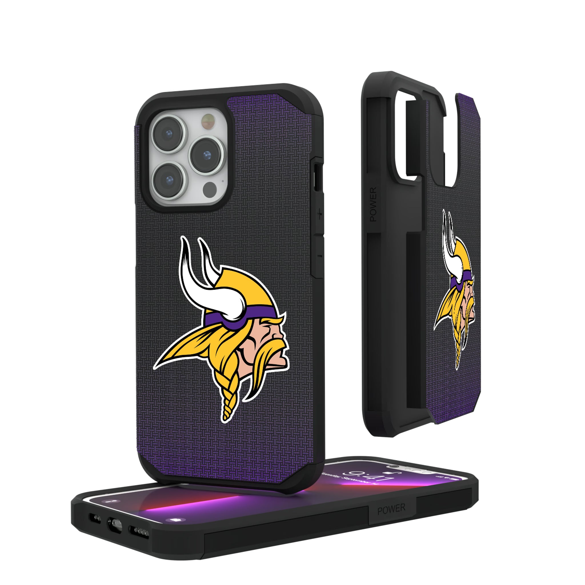 Minnesota Vikings Linen iPhone Rugged Phone Case for Apple iPhone#Device_iPhone 13 Pro