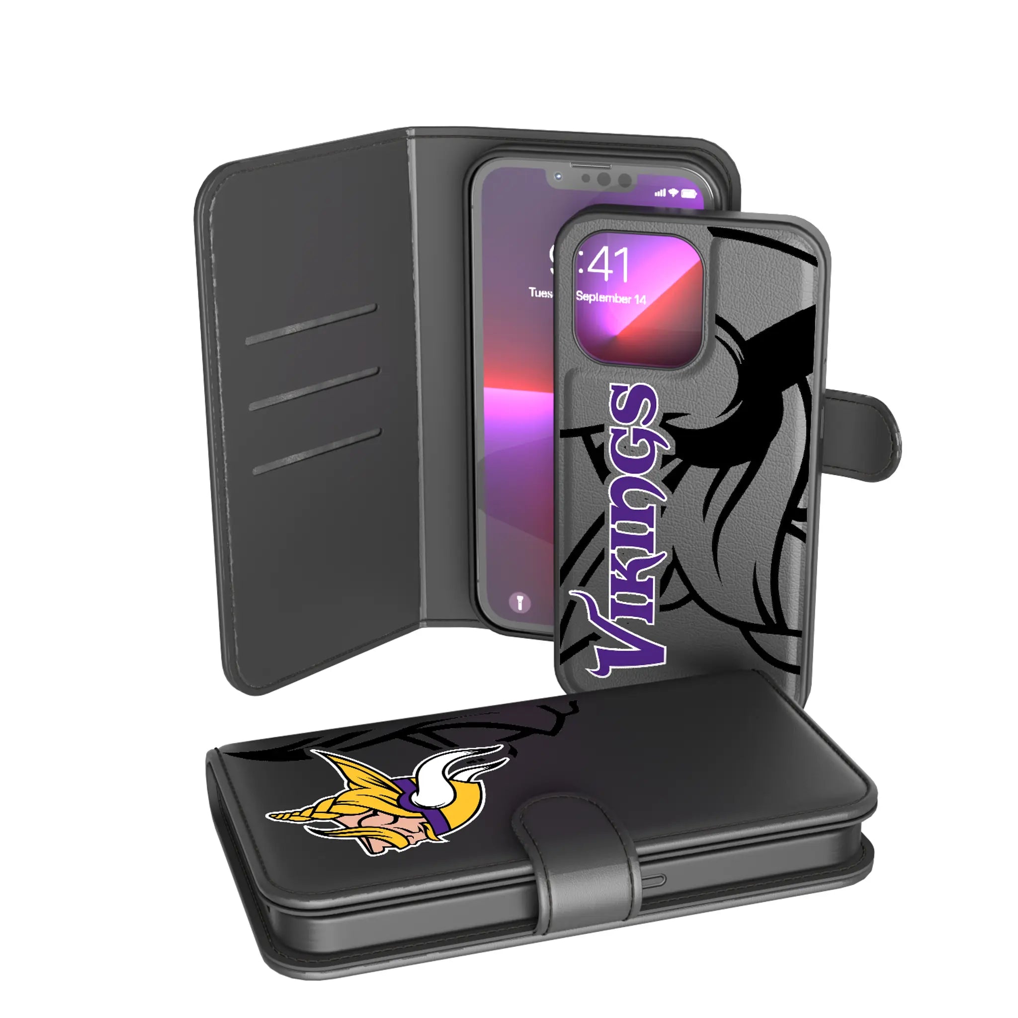 Minnesota Vikings Monocolor Tilt iPhone Wallet Phone Case for Apple iPhone