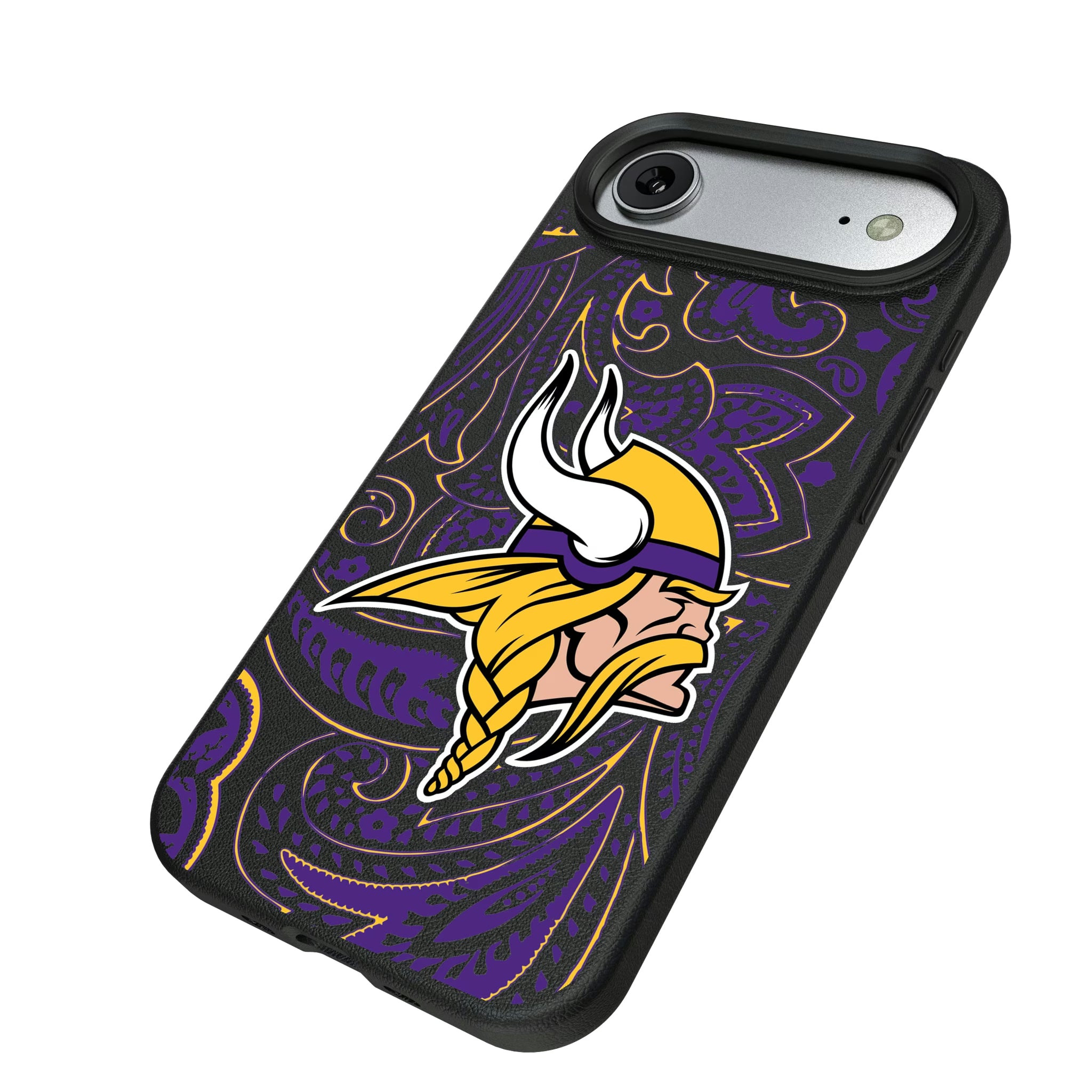 Minnesota Vikings Paisley iPhone MagSafe Compatible Phone Case for Apple iPhone - Isometric View#Device_iPhone Air