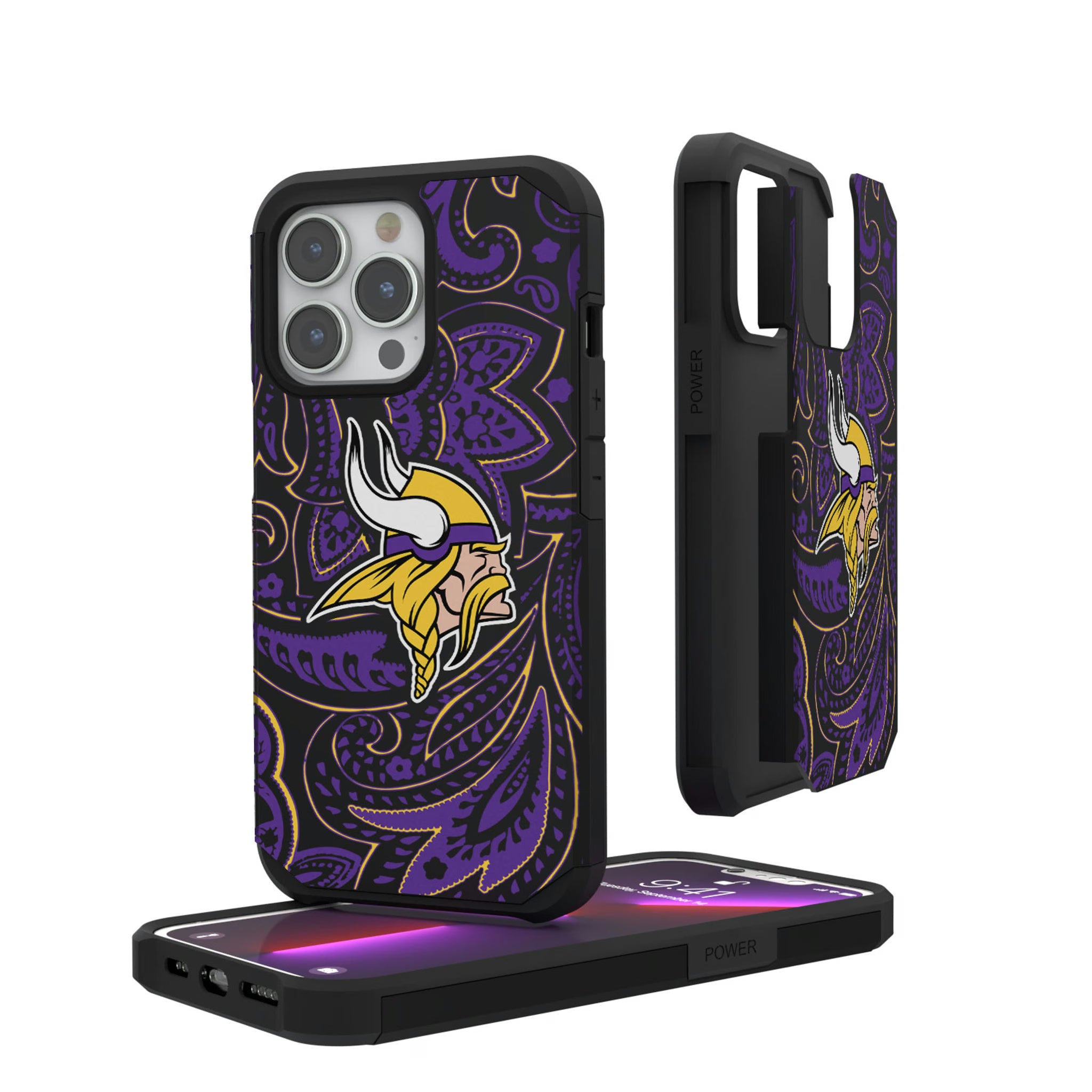 Minnesota Vikings Paisley iPhone Rugged Phone Case for Apple iPhone