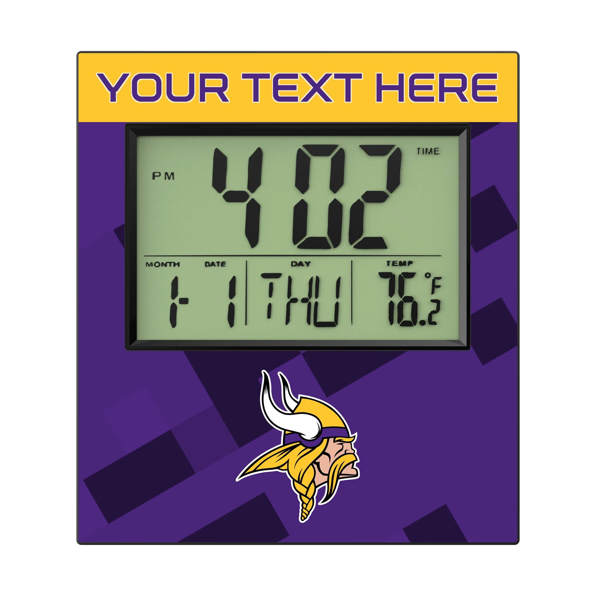 Minnesota Vikings Personalized Color Block Wall Clock
