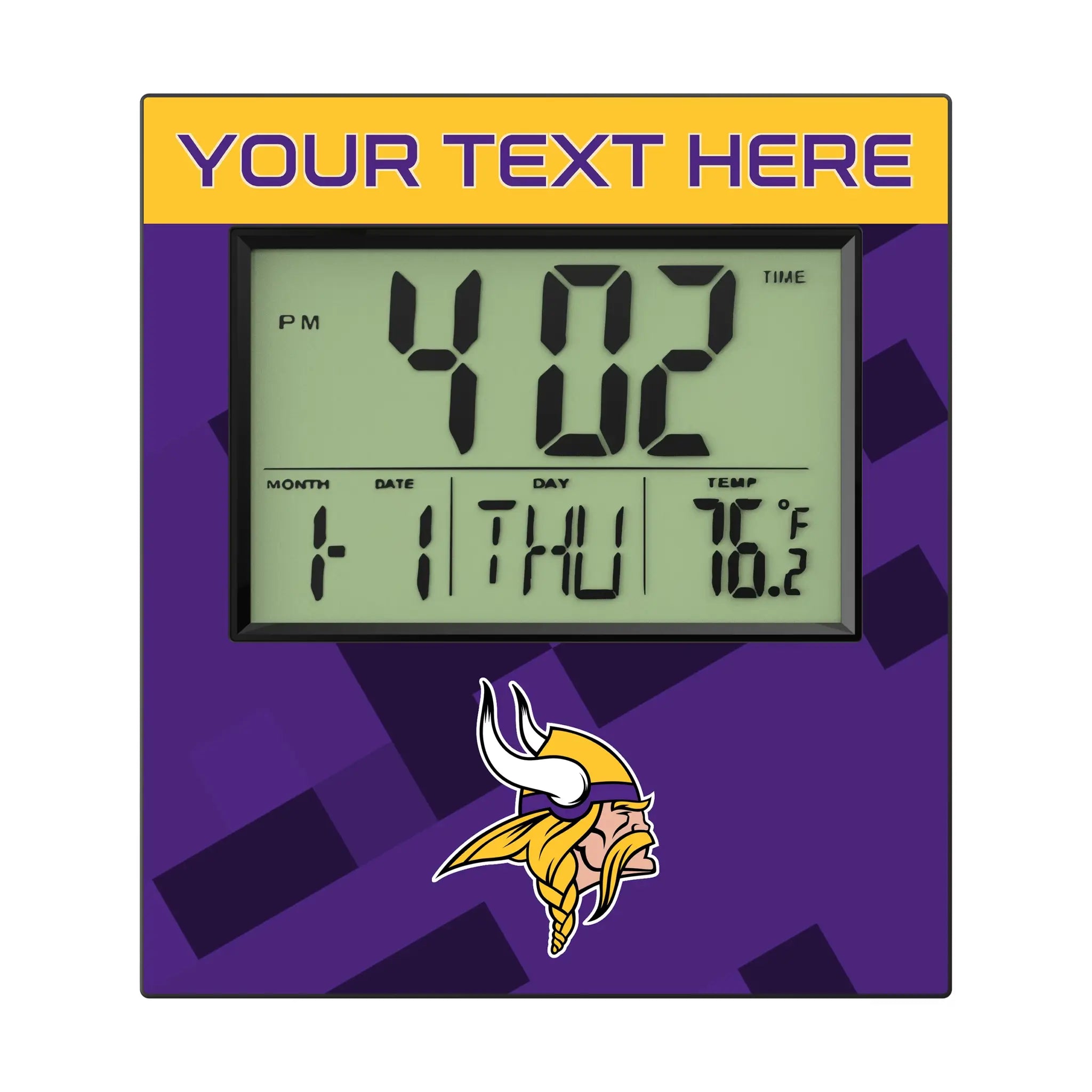Minnesota Vikings Personalized Color Block Wall Clock