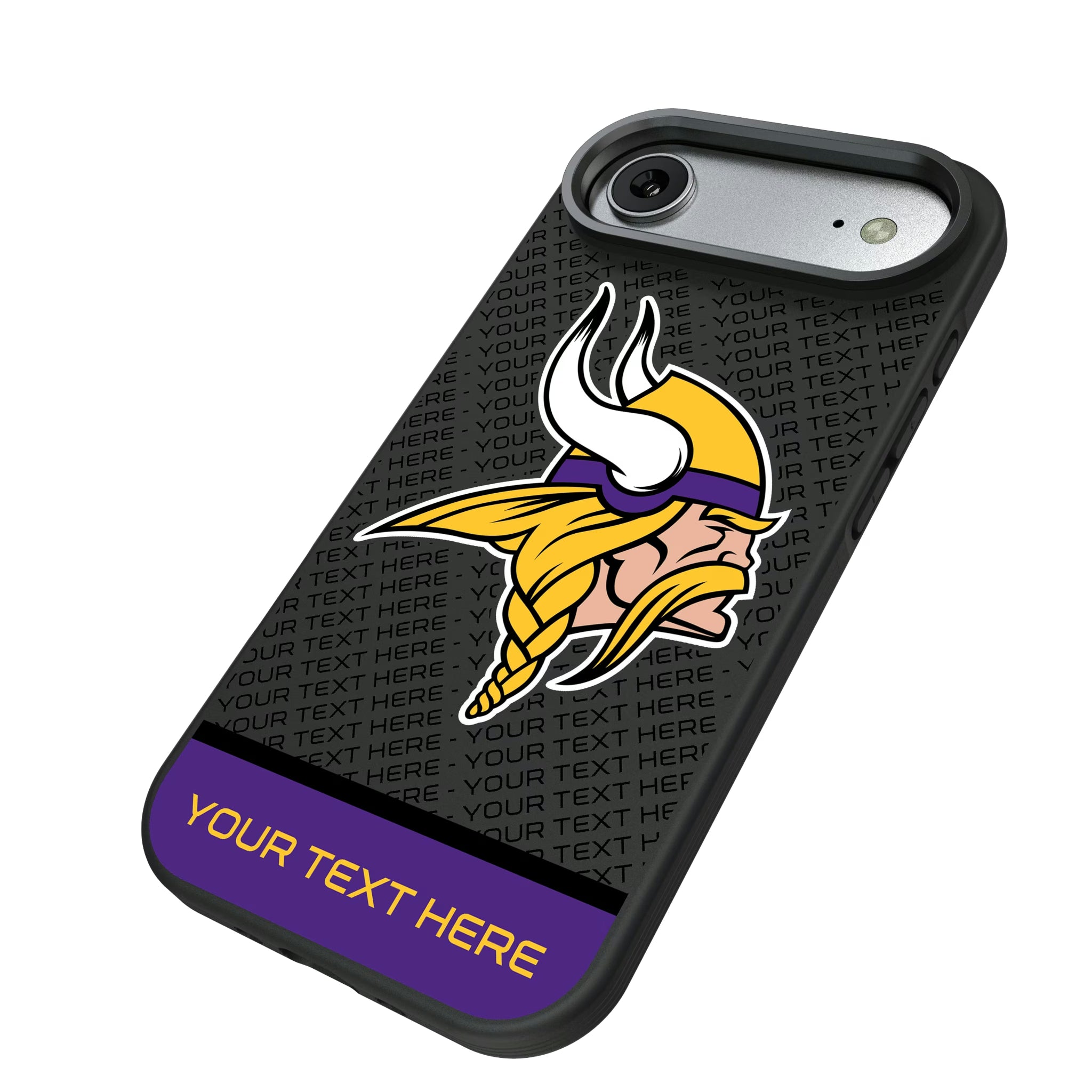 Minnesota Vikings Personalized EndZone Plus iPhone Bump Phone Case for Apple iPhone - Isometric View#Device_iPhone Air