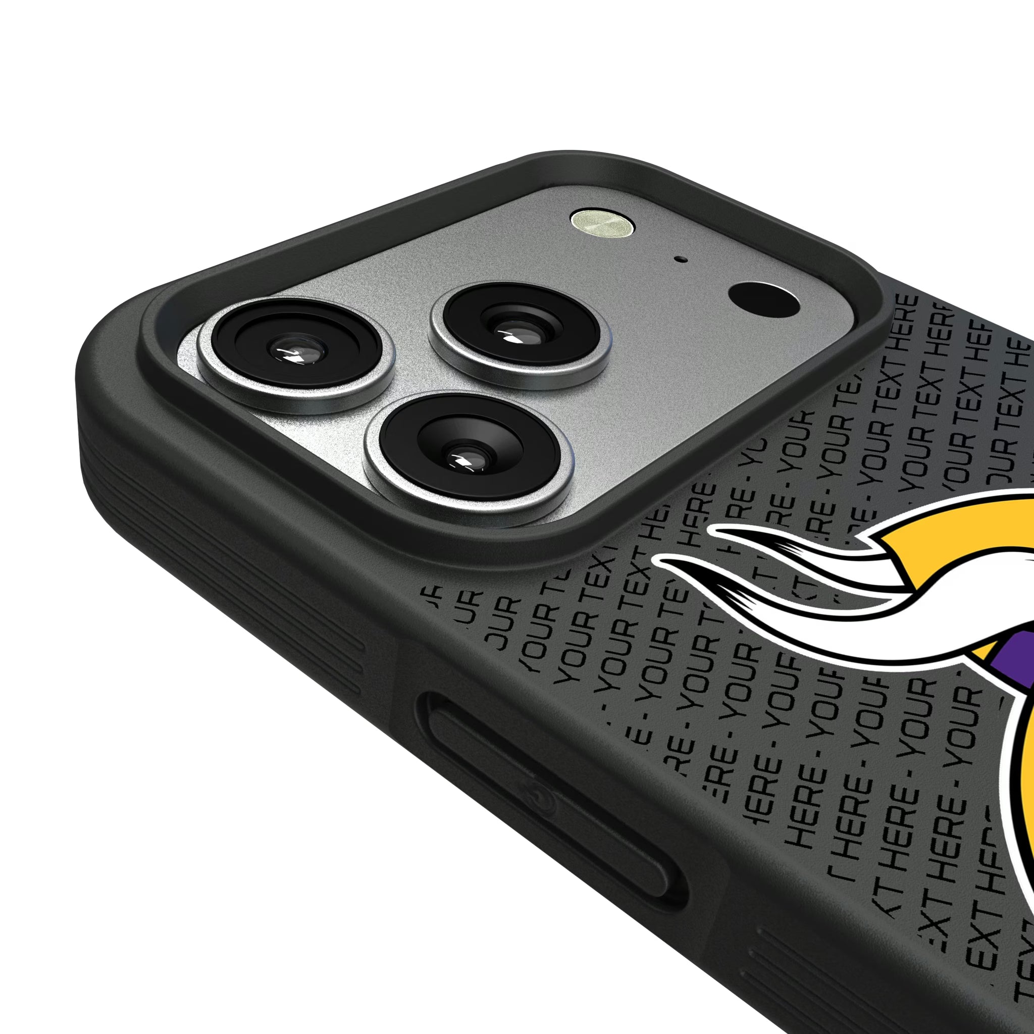 Minnesota Vikings Personalized EndZone Plus iPhone Bump Phone Case for Apple iPhone - Detail#Device_iPhone 17 Pro