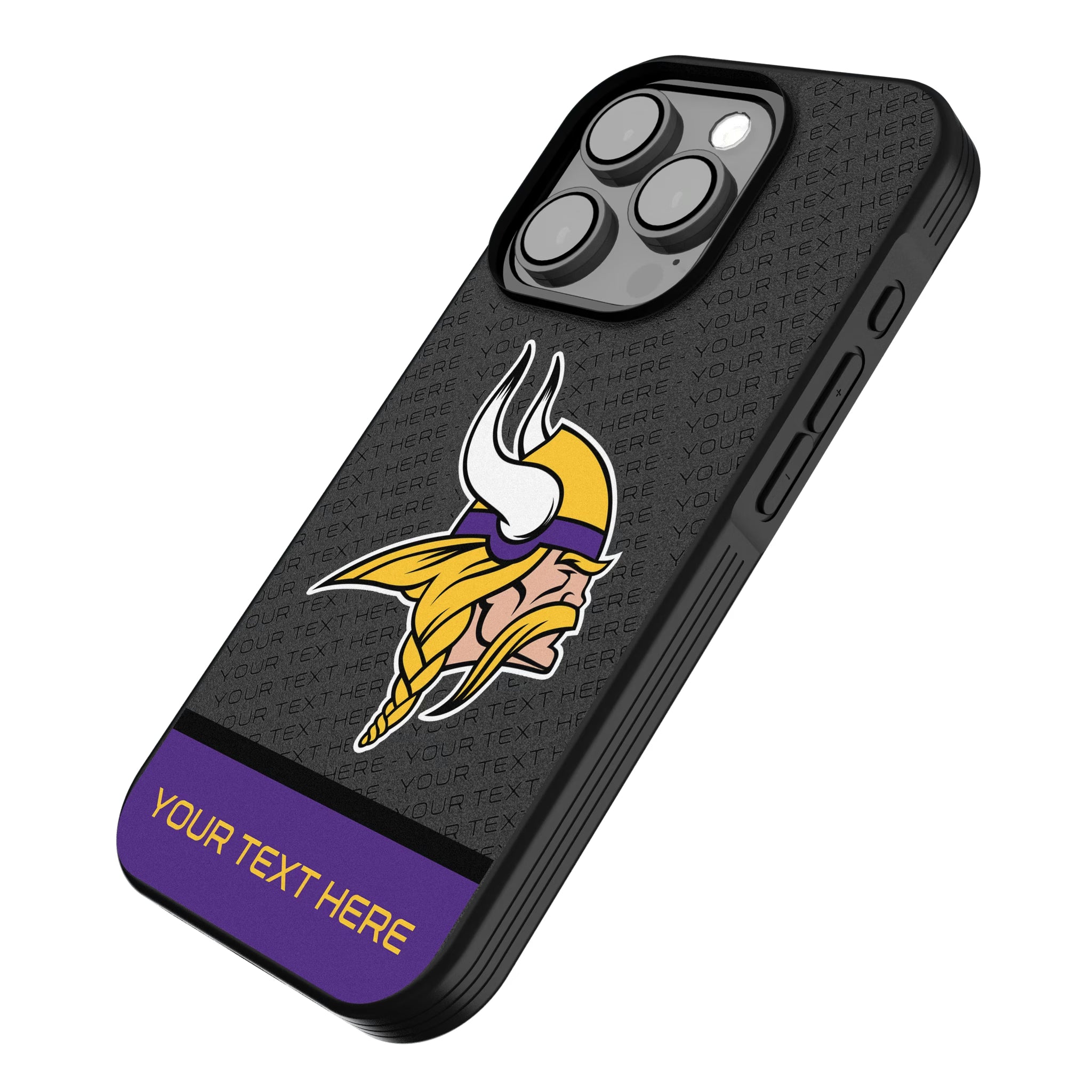 Minnesota Vikings Personalized EndZone Plus iPhone Bump Phone Case for Apple iPhone - Isometric View