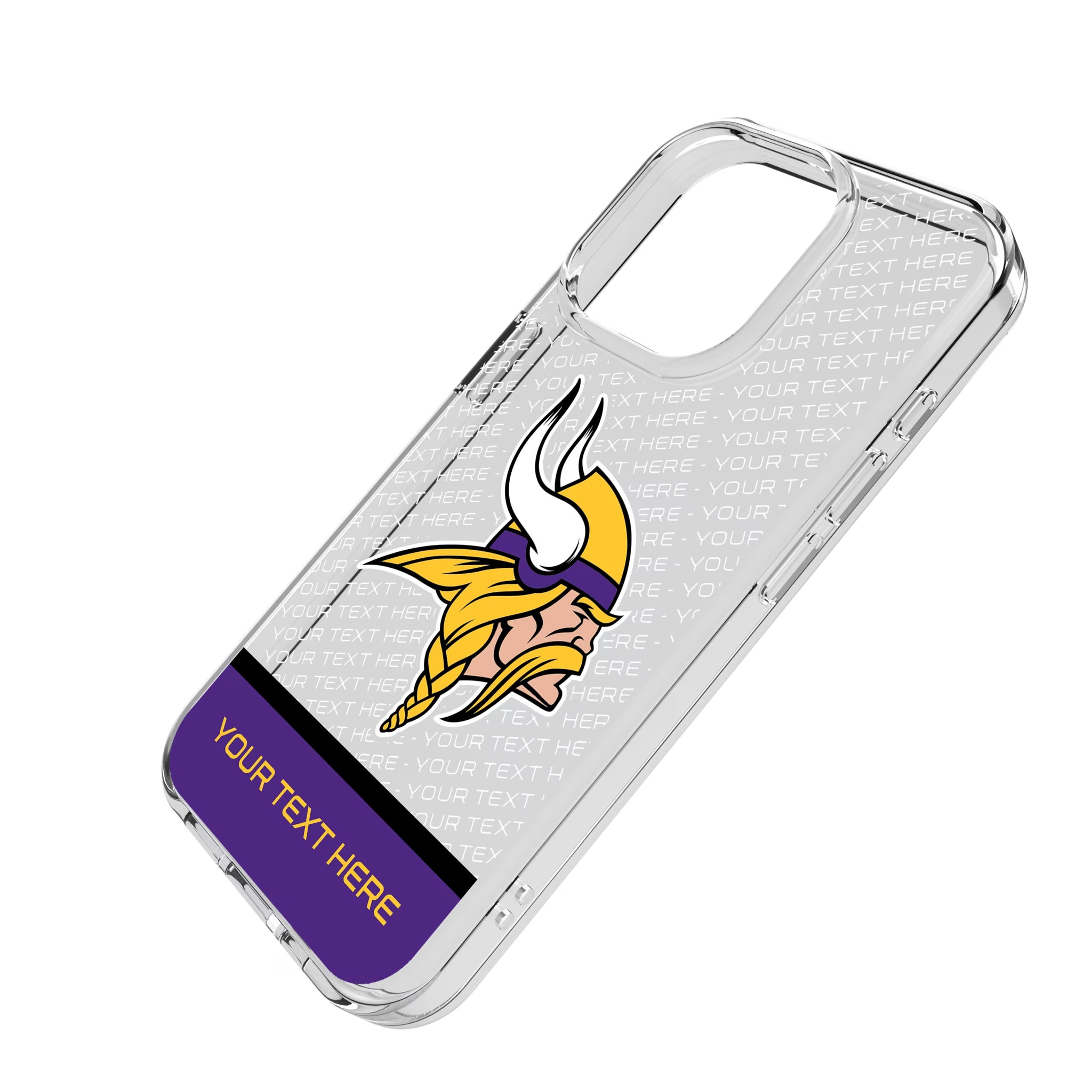 Minnesota Vikings Personalized EndZone Plus iPhone Clear Phone Case for Apple iPhone - Isometric View
